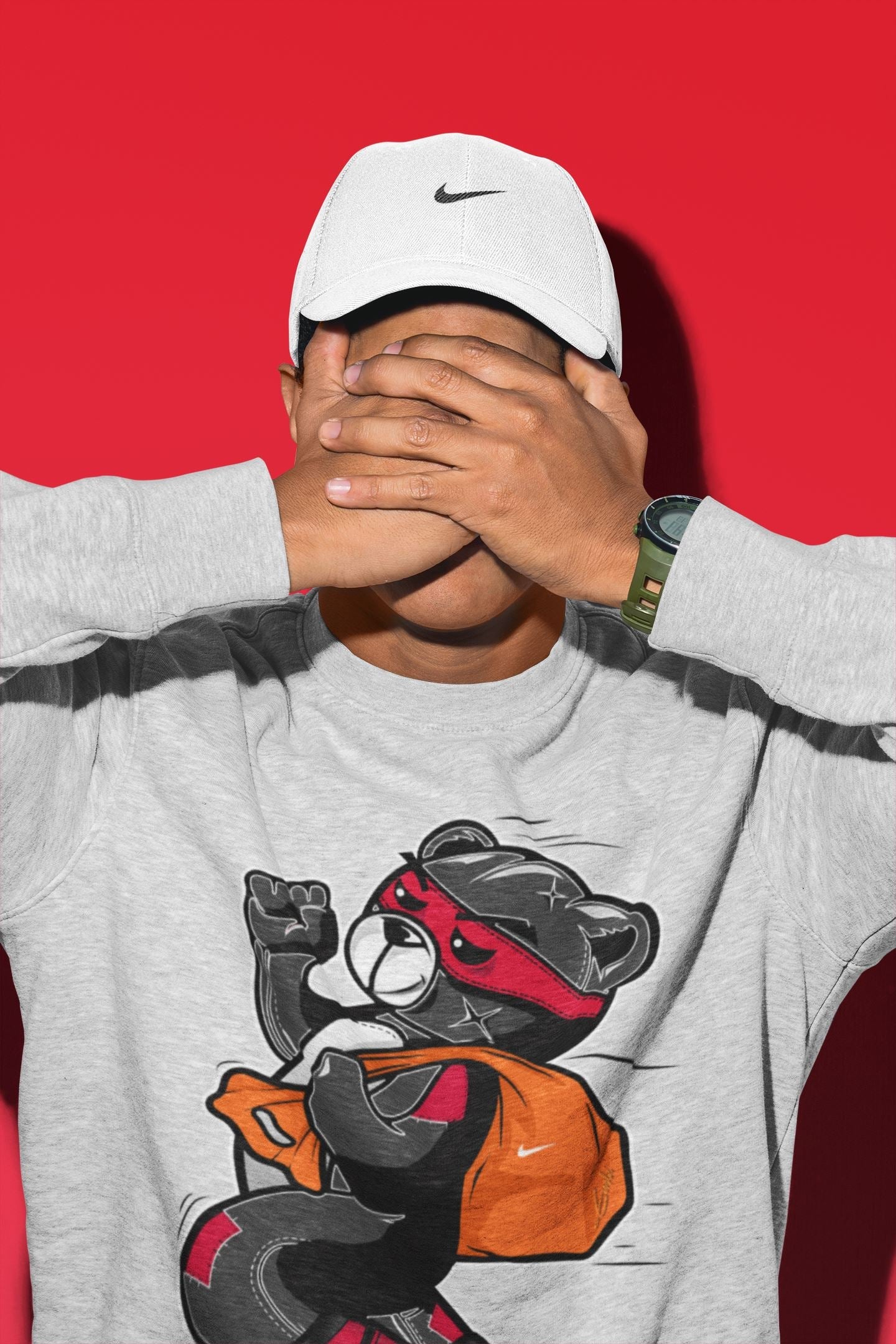 Jordan 1 Bred Patent Sneaker Matching T-Shirt Thief Bear Sneaker Tees Jordan 1 Bred Patent Sneaker Release Tees Crew Neck Tees