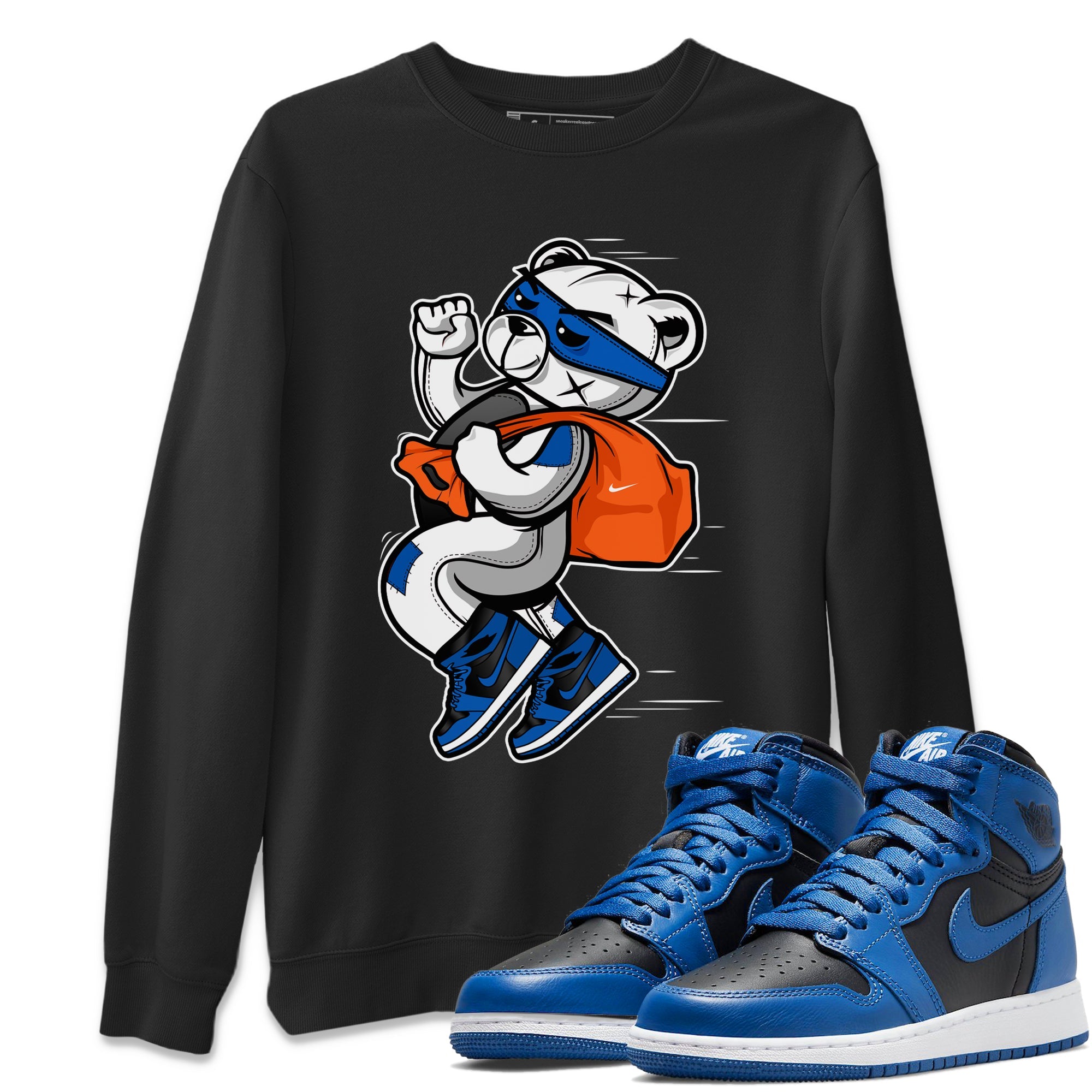 Jordan 1 Dark Marina Blue Sneaker Matching T-Shirt Thief Bear Sneaker Tees Jordan 1 Dark Marina Blue Sneaker Release Tees Crew Neck Tees