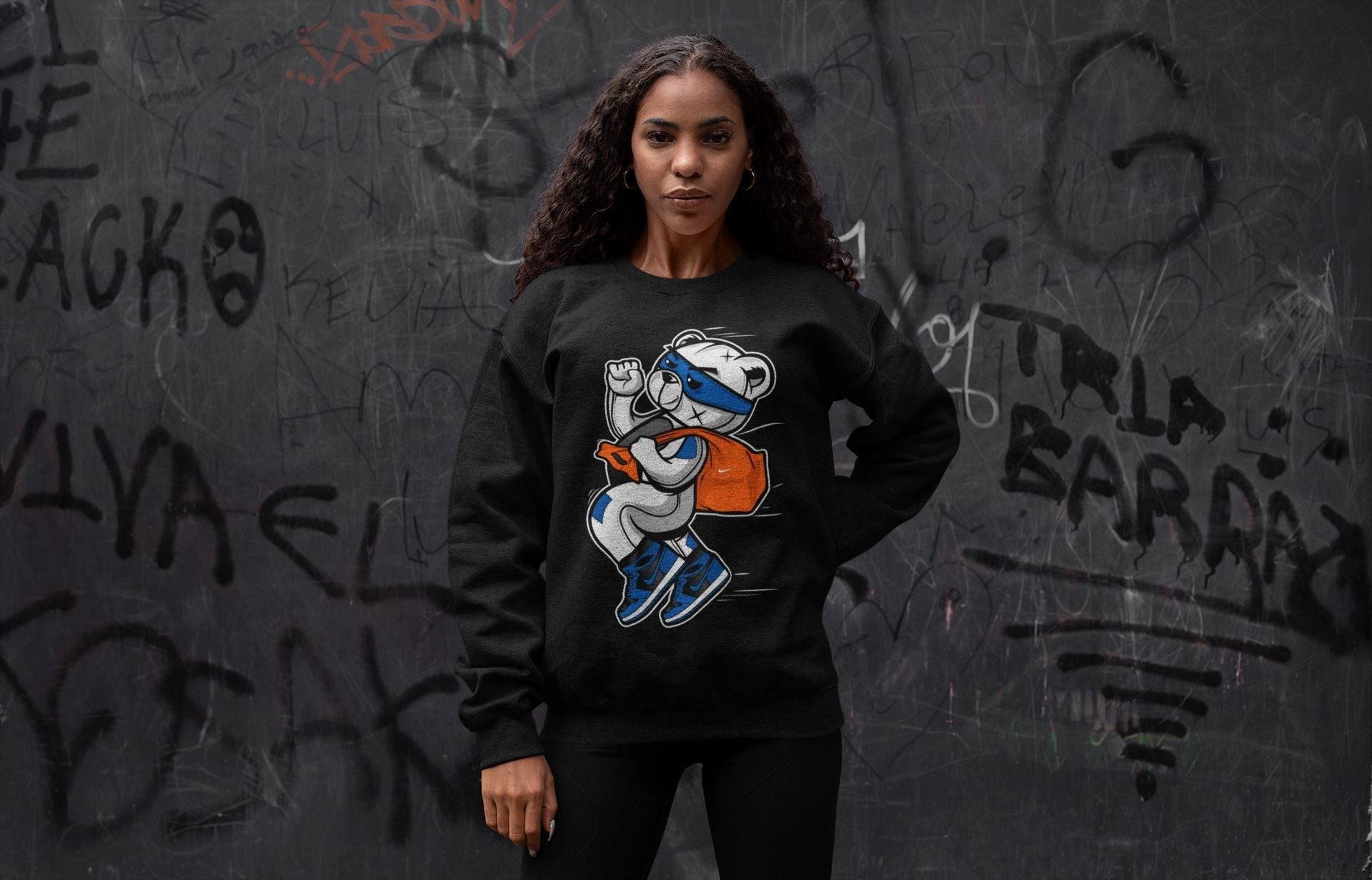 Jordan 1 Dark Marina Blue Sneaker Matching T-Shirt Thief Bear Sneaker Tees Jordan 1 Dark Marina Blue Sneaker Release Tees Crew Neck Tees