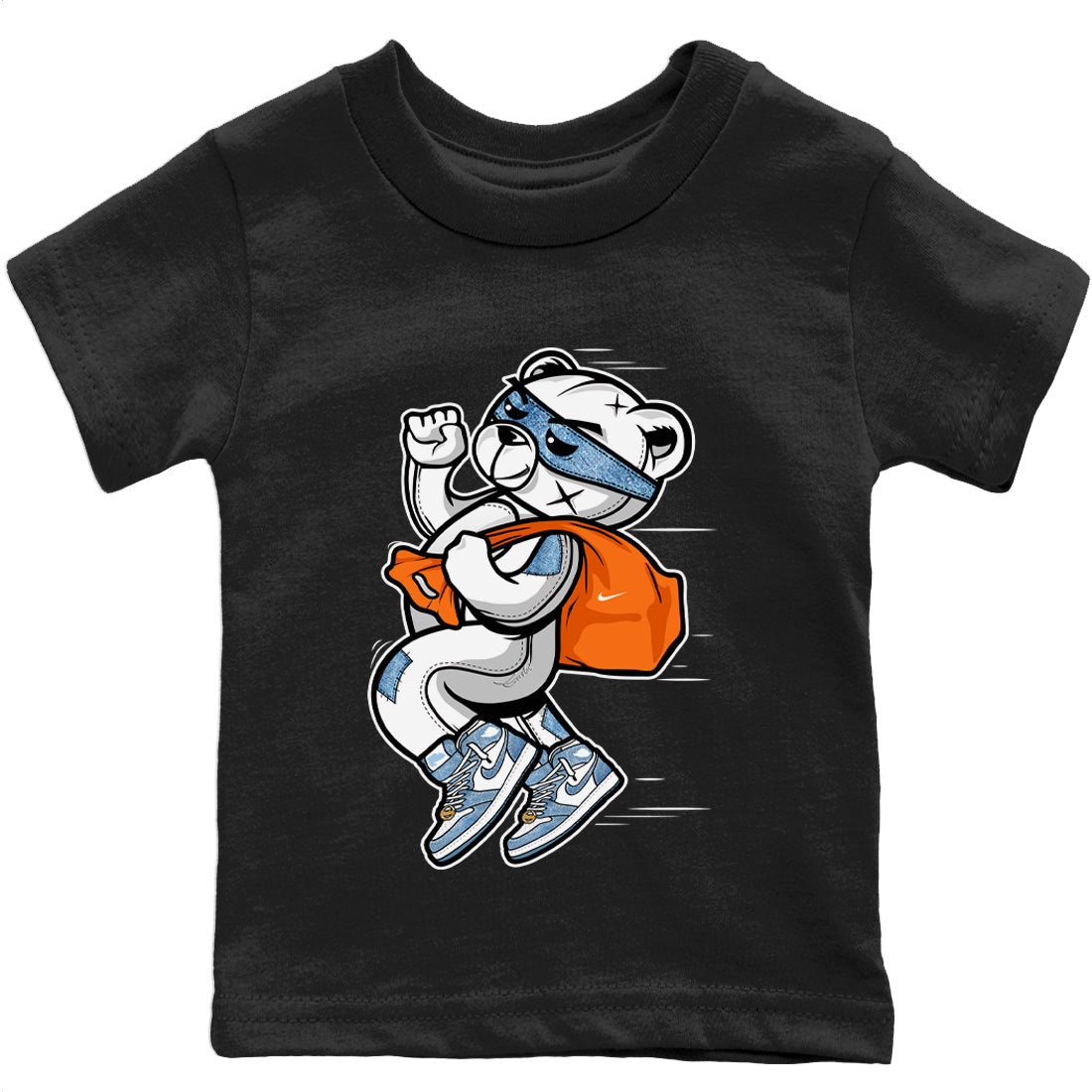 Jordan 1 Denim Sneaker Matching T-Shirt Thief Bear Sneaker Tees Jordan 1 Denim Sneaker Release Tees Kids Shirts