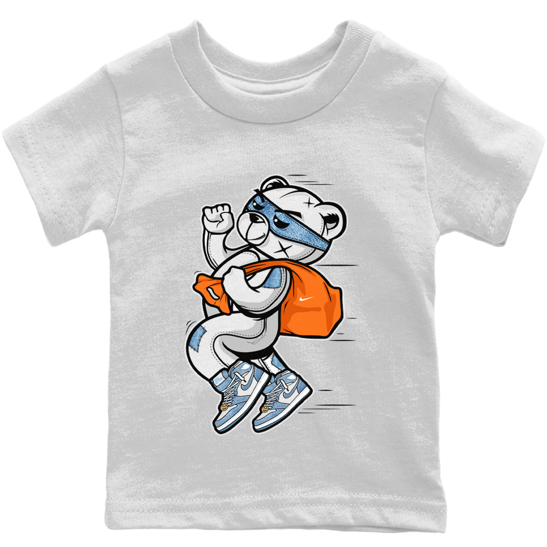 Jordan 1 Denim Sneaker Matching T-Shirt Thief Bear Sneaker Tees Jordan 1 Denim Sneaker Release Tees Kids Shirts