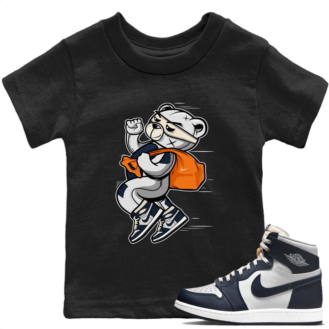 Jordan 1 85 Georgetown Sneaker Match Tees Thief Bear Sneaker Tees Jordan 1 85 Georgetown Jordan to match sneaker T-Shirt Kids Shirts