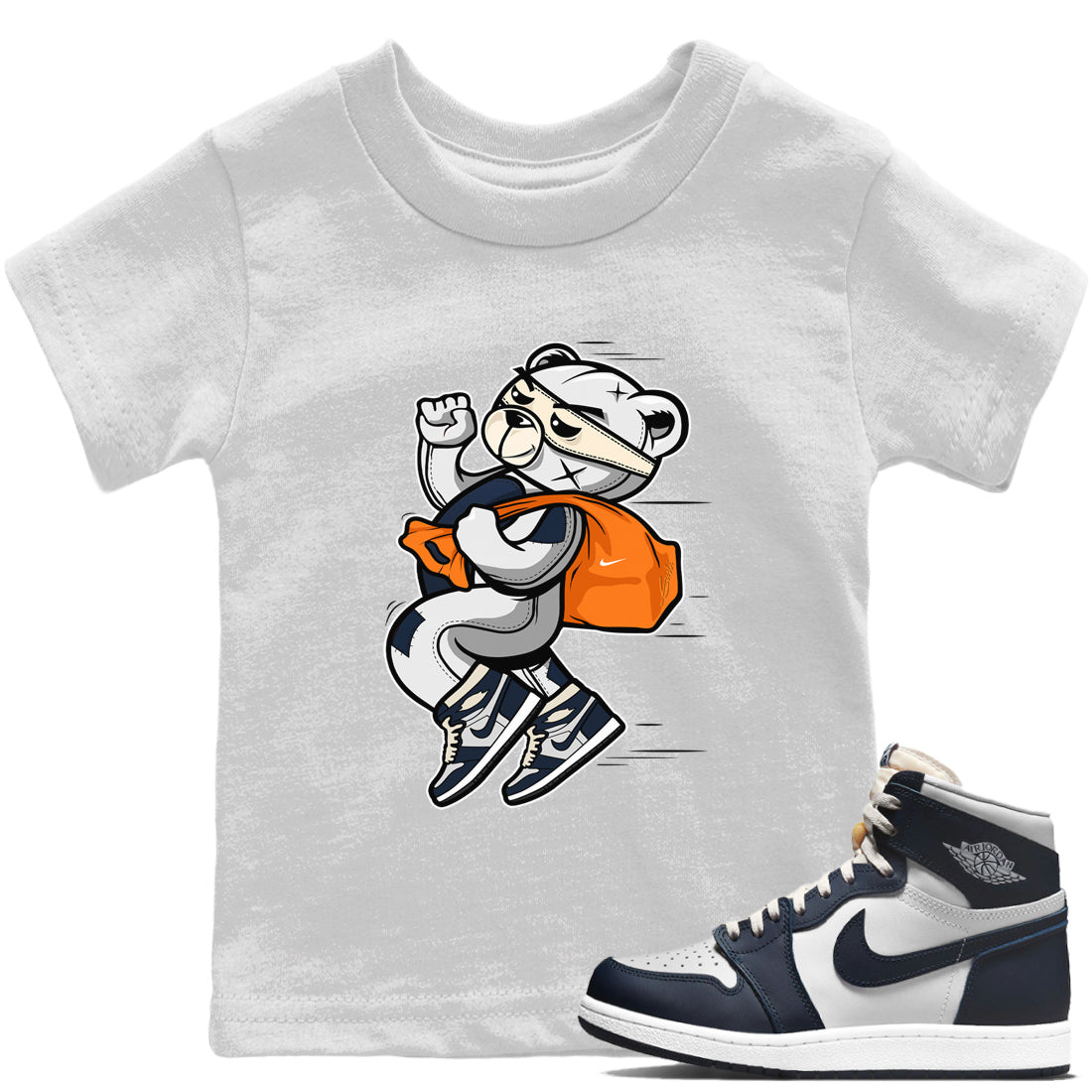 Jordan 1 85 Georgetown Sneaker Match Tees Thief Bear Sneaker Tees Jordan 1 85 Georgetown Jordan to match sneaker T-Shirt Kids Shirts