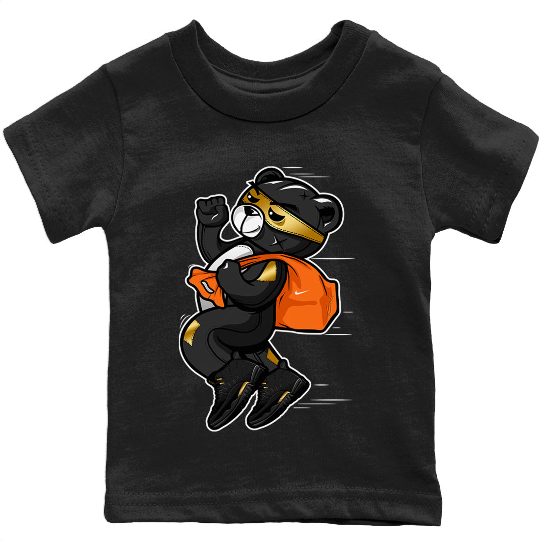 Jordan 12 Black Taxi Sneaker Matching T-Shirt Thief Bear Sneaker Tees Jordan 12 Black Taxi Sneaker Release Tees Kids Shirts