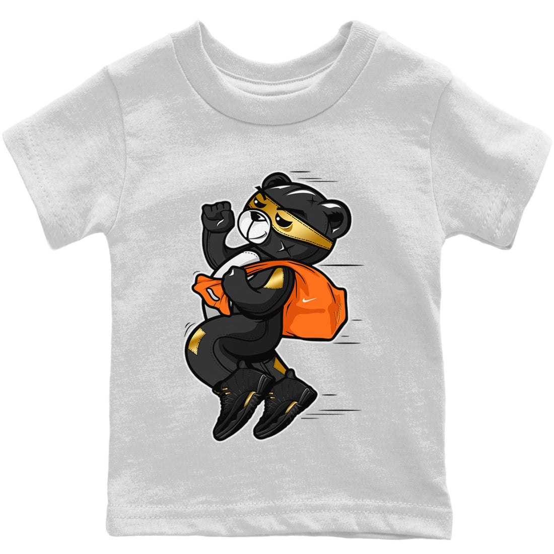 Jordan 12 Black Taxi Sneaker Matching T-Shirt Thief Bear Sneaker Tees Jordan 12 Black Taxi Sneaker Release Tees Kids Shirts