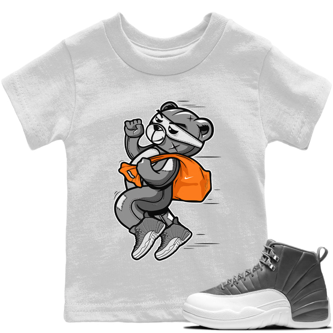 Jordan 12 Stealth Sneaker Matching T-Shirt Thief Bear Sneaker Tees Jordan 12 Stealth Sneaker Release Tees Kids Shirts