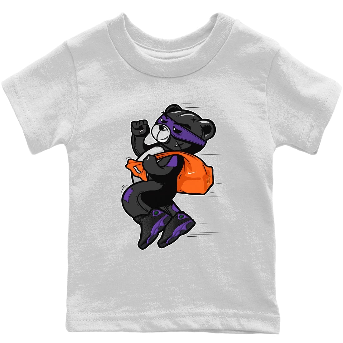 Jordan 13 Court Purple Sneaker Matching T-Shirt Thief Bear Sneaker Tees Jordan 13 Court Purple Sneaker Release Tees Kids Shirts