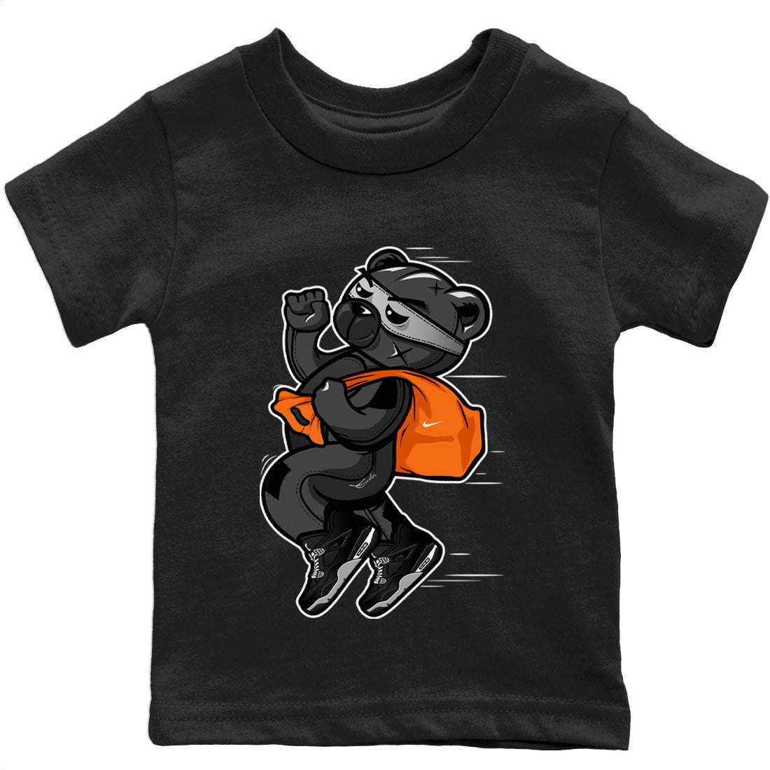 Jordan 4 Black Canvas Sneaker Matching T-Shirt Thief Bear Sneaker Tees Jordan 4 Black Canvas Sneaker Release Tees Kids Shirts