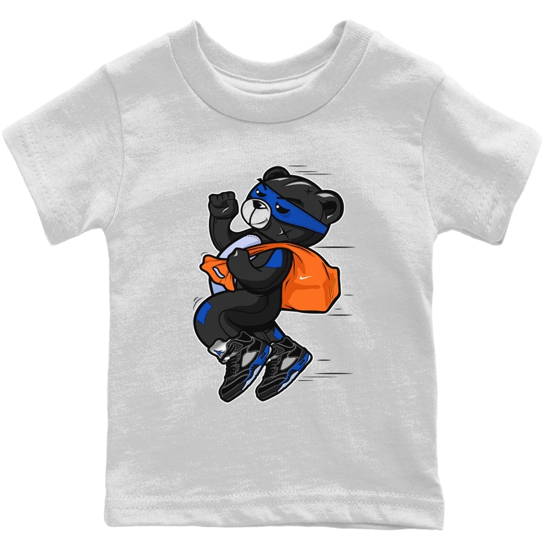 Jordan 5 Racer Blue Sneaker Matching T-Shirt Thief Bear Sneaker Tees Jordan 5 Racer Blue Sneaker Release Tees Kids Shirts