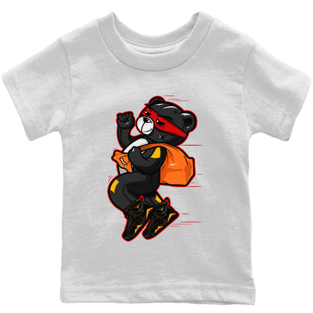 Jordan 7 Citrus Shirt To Match Jordans Thief Bear Sneaker Tees Jordan 7 Citrus Drip Gear Zone Sneaker Matching Clothing Kids Shirts
