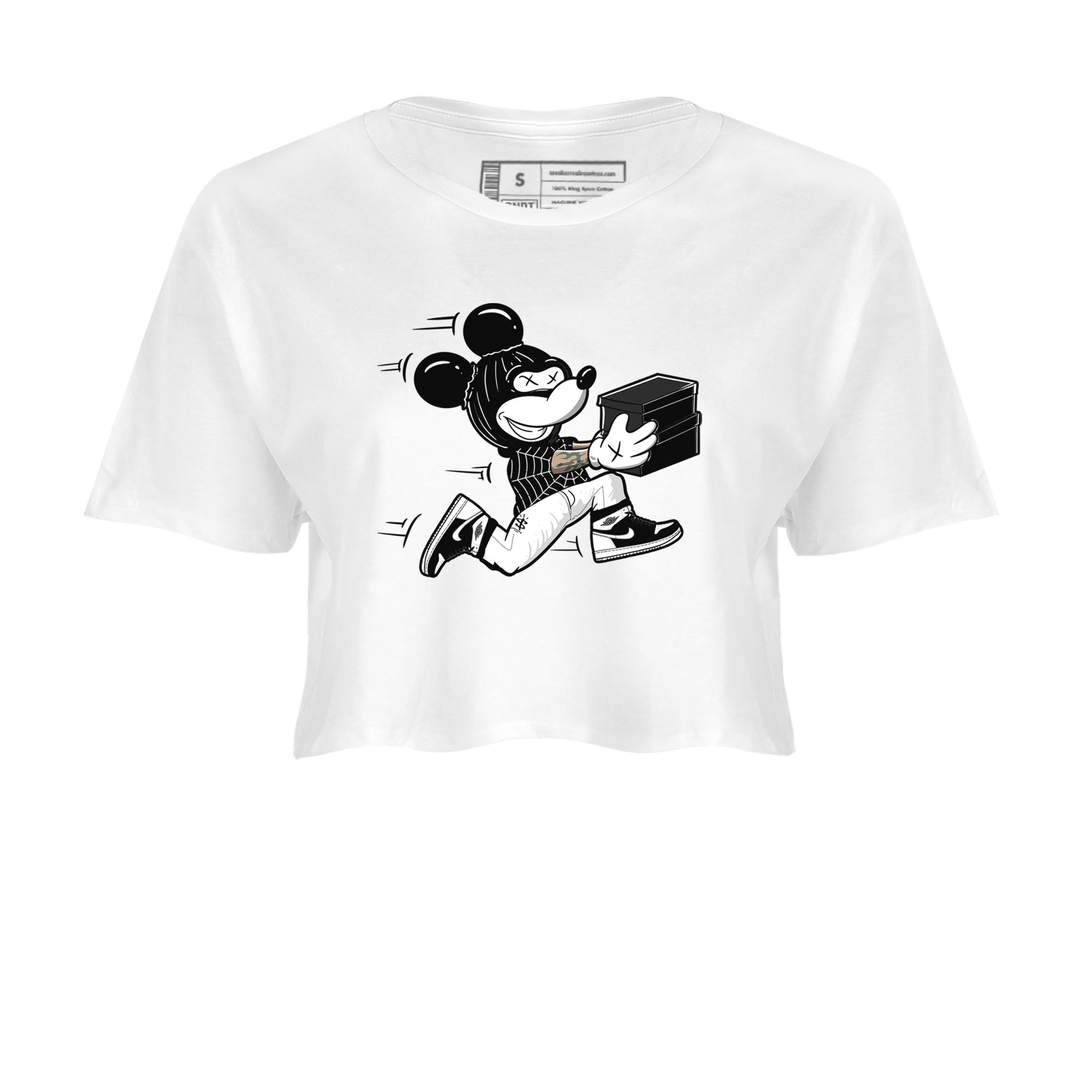 Air Jordan 1 panda shirt to match jordans Thief Mouse sneaker tees 1s Black White Drip Gear Zone Streetwear White 2 crop length shirt