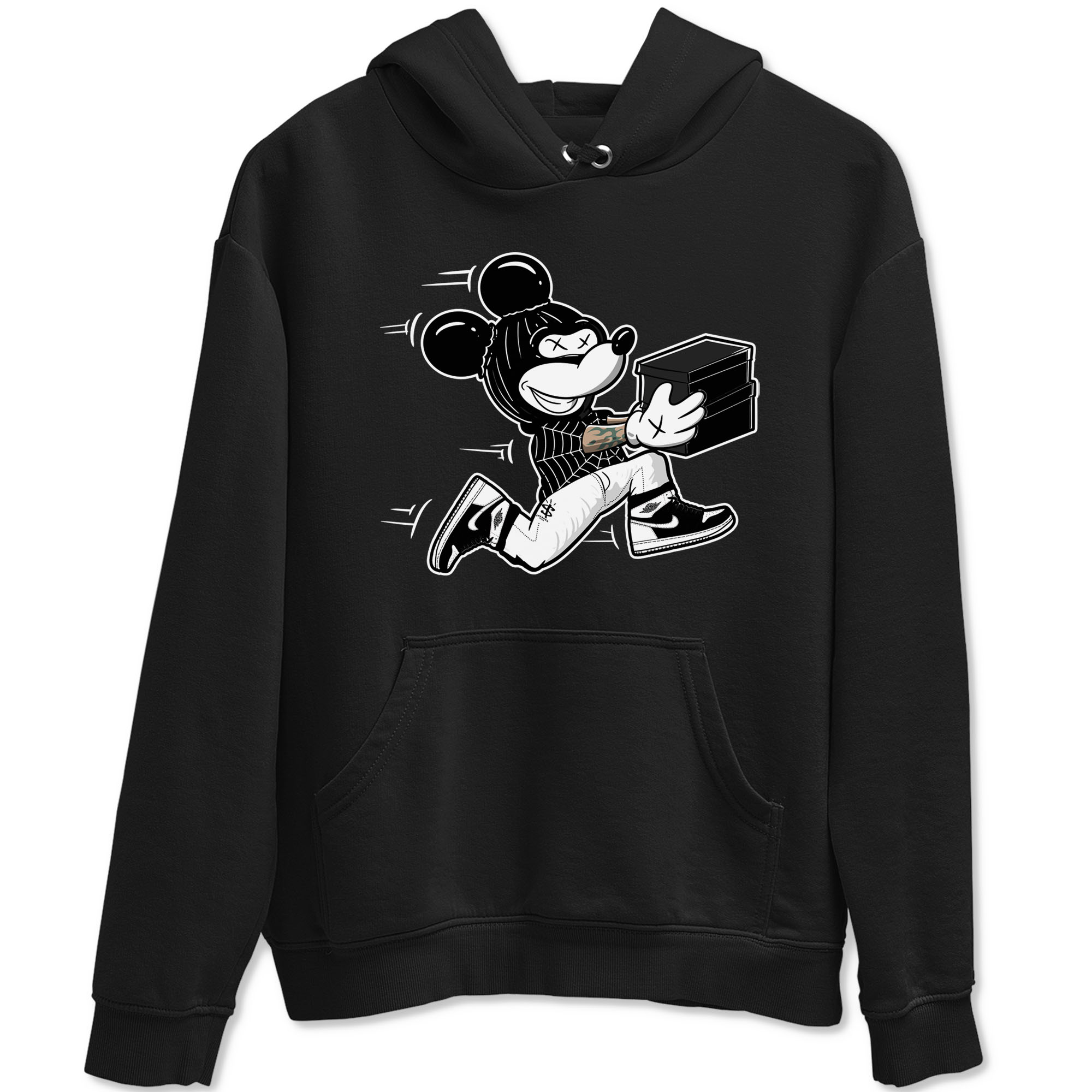 Air Jordan 1 panda shirt to match jordans Thief Mouse sneaker tees 1s Black White Drip Gear Zone Streetwear unisex cotton Black 2 crew neck shirt