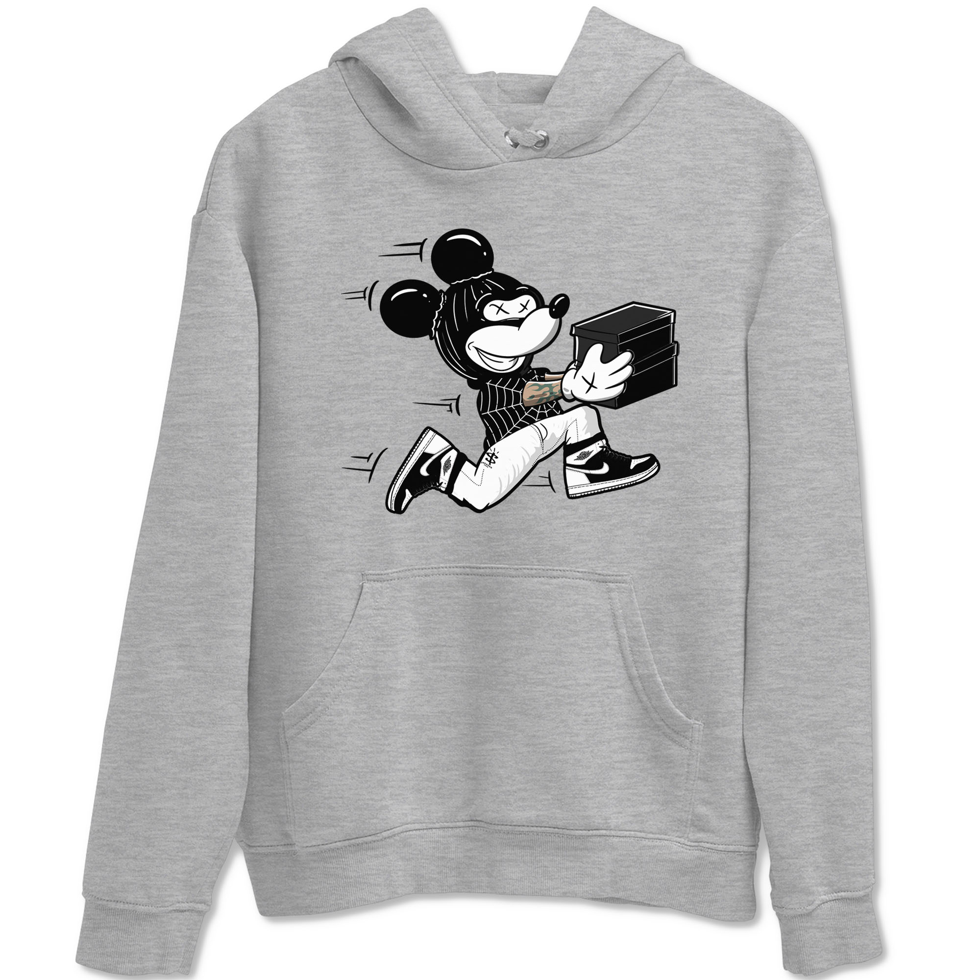 Air Jordan 1 panda shirt to match jordans Thief Mouse sneaker tees 1s Black White Drip Gear Zone Streetwear unisex cotton Heather Grey 2 crew neck shirt