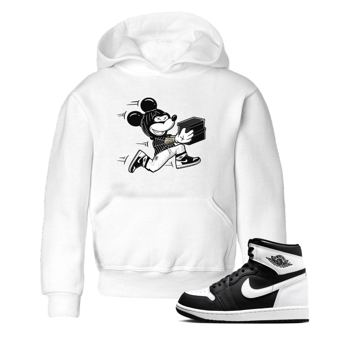Air Jordan 1 panda shirt to match jordans Thief Mouse sneaker tees 1s Black White Drip Gear Zone Streetwear baby toddler White 1 cotton Shirt