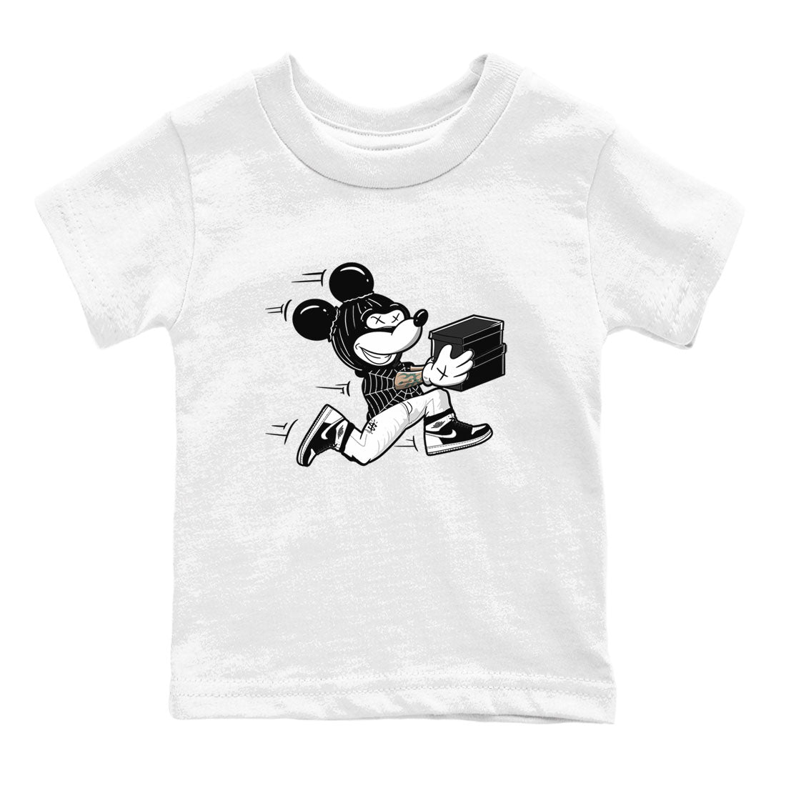 Air Jordan 1 panda shirt to match jordans Thief Mouse sneaker tees 1s Black White Drip Gear Zone Streetwear baby toddler White 2 cotton Shirt