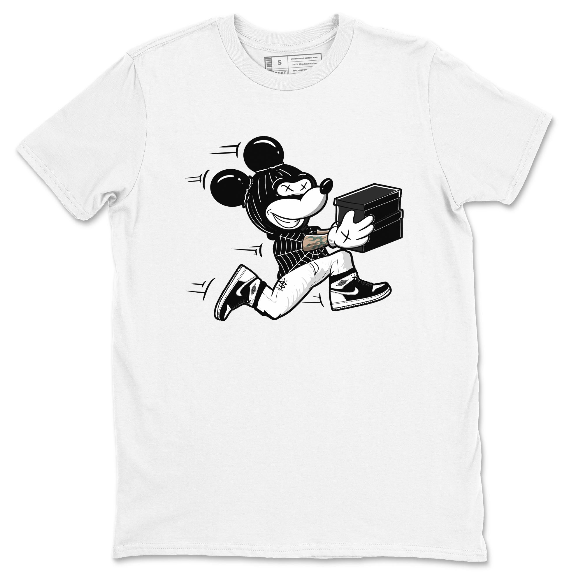 Air Jordan 1 panda shirt to match jordans Thief Mouse sneaker tees 1s Black White Drip Gear Zone Streetwear unisex cotton White 2 crew neck shirt