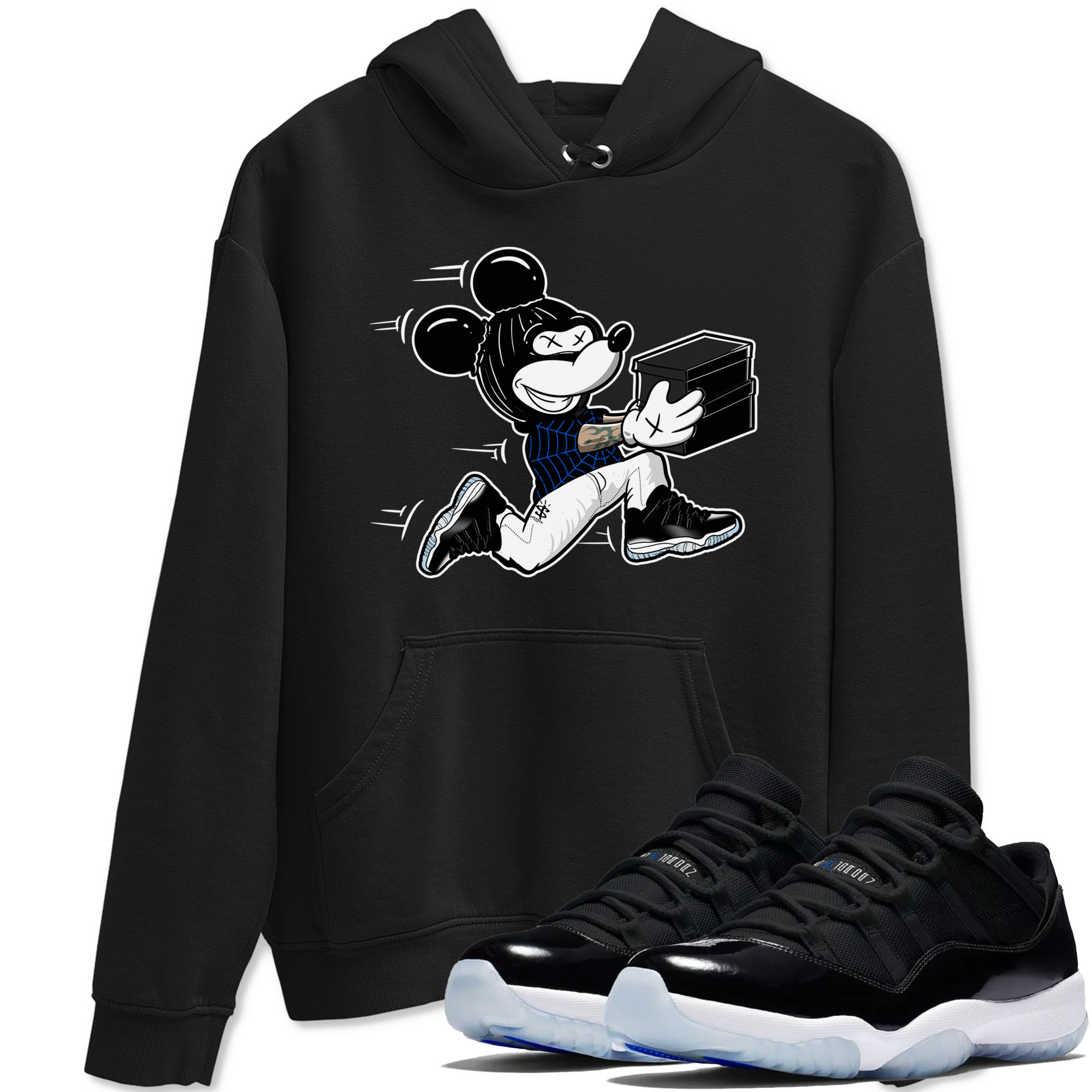 Air Jordan 11 Low Space shirt to match jordans Thief Mouse sneaker tees 11s Space Drip Gear Zone Streetwear unisex cotton Black 1 crew neck shirt
