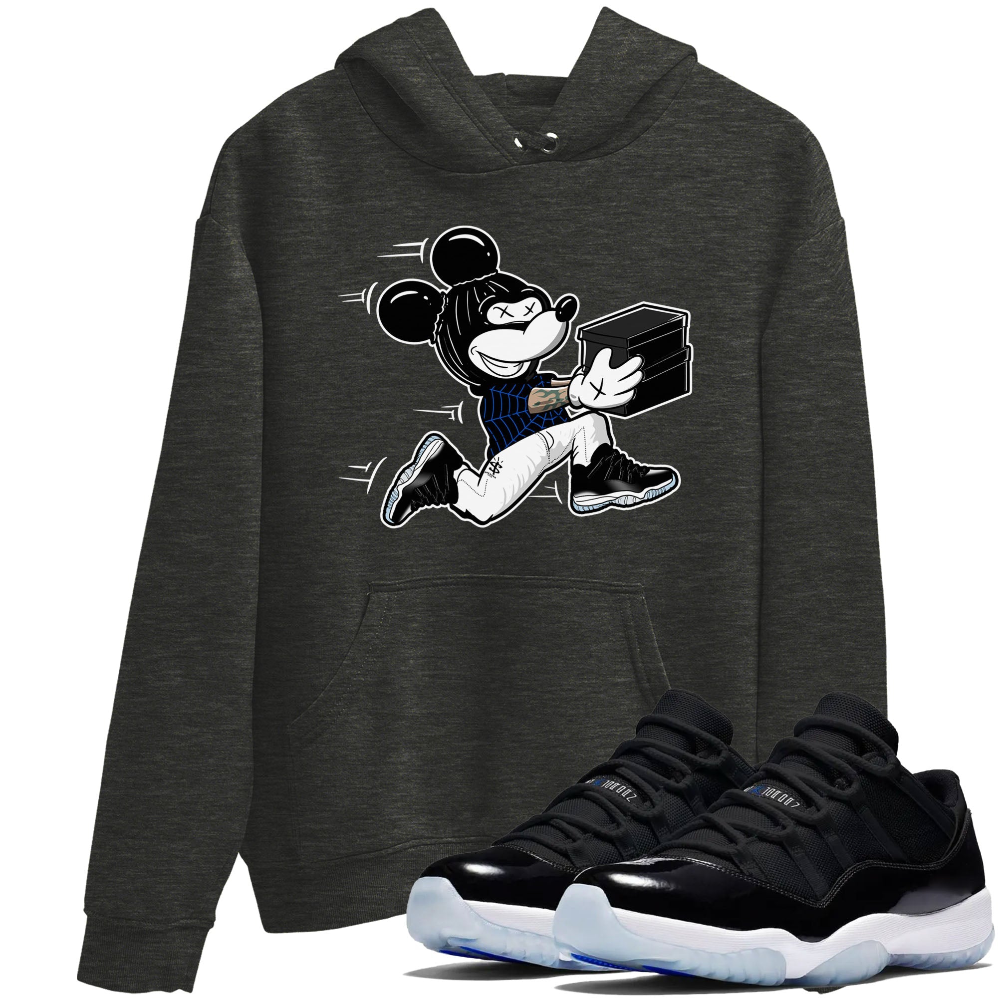 Air Jordan 11 Low Space shirt to match jordans Thief Mouse sneaker tees 11s Space Drip Gear Zone Streetwear unisex cotton Charcoal Heather 1 crew neck shirt