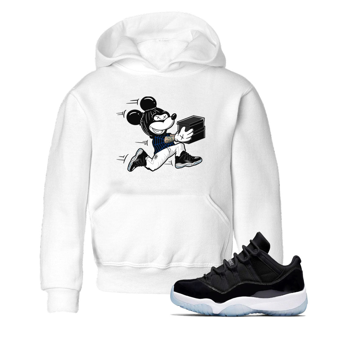 Air Jordan 11 Low Space shirt to match jordans Thief Mouse sneaker tees 11s Space Drip Gear Zone Streetwear baby toddler White 1 cotton Shirt