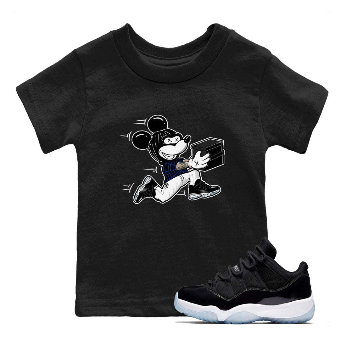 Air Jordan 11 Low Space shirt to match jordans Thief Mouse sneaker tees 11s Space Drip Gear Zone Streetwear baby toddler Black 1 cotton Shirt