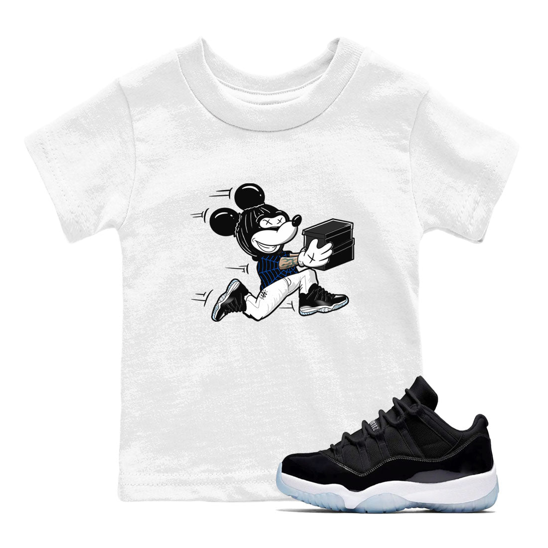 Air Jordan 11 Low Space shirt to match jordans Thief Mouse sneaker tees 11s Space Drip Gear Zone Streetwear baby toddler White 1 cotton Shirt