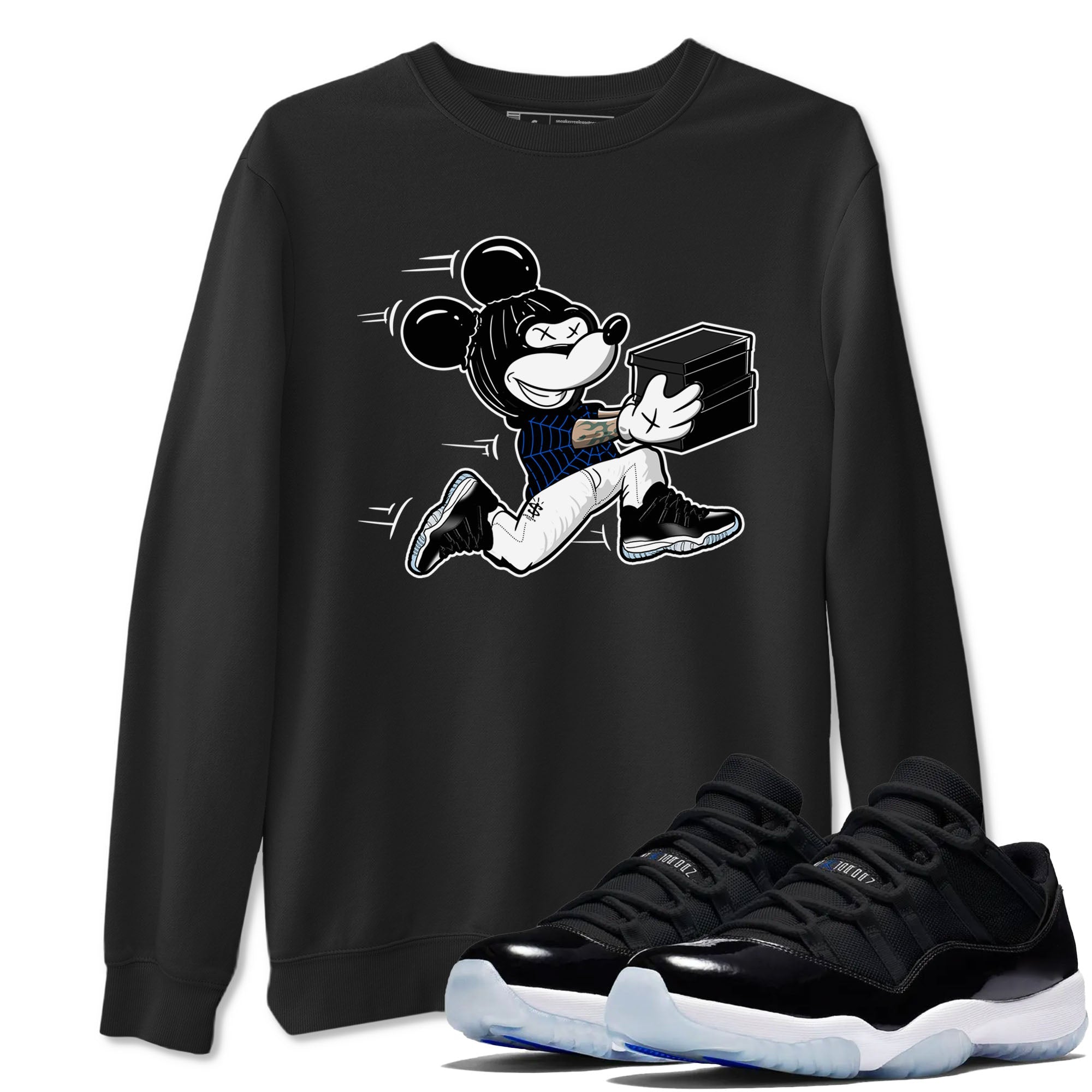 Air Jordan 11 Low Space shirt to match jordans Thief Mouse sneaker tees 11s Space Drip Gear Zone Streetwear unisex cotton Black 1 crew neck shirt
