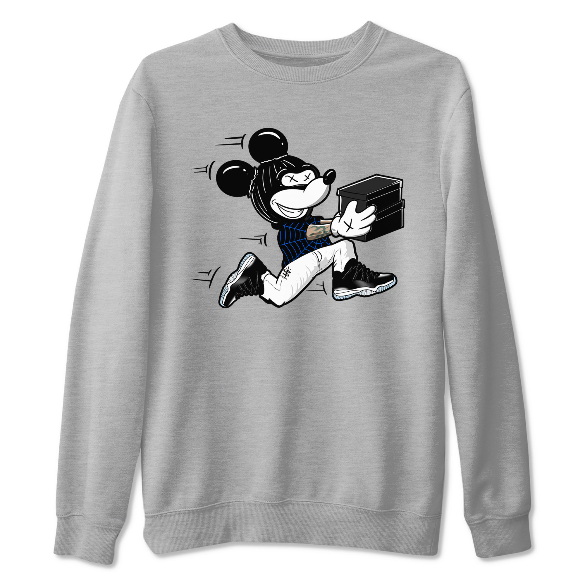 Air Jordan 11 Low Space shirt to match jordans Thief Mouse sneaker tees 11s Space Drip Gear Zone Streetwear unisex cotton Heather Grey 2 crew neck shirt