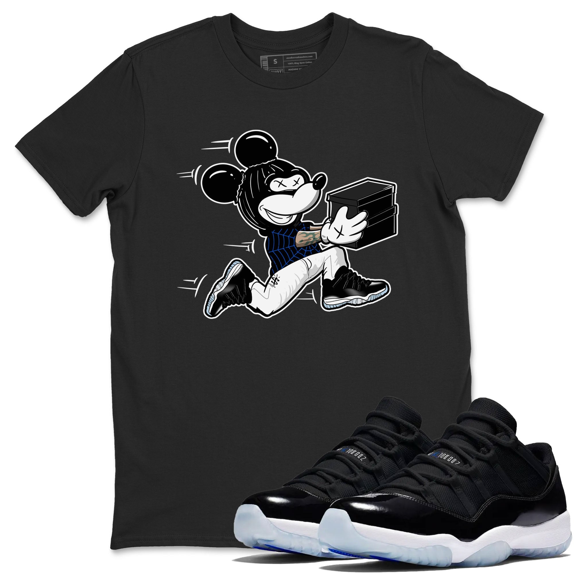 Air Jordan 11 Low Space shirt to match jordans Thief Mouse sneaker tees 11s Space Drip Gear Zone Streetwear unisex cotton Black 1 crew neck shirt