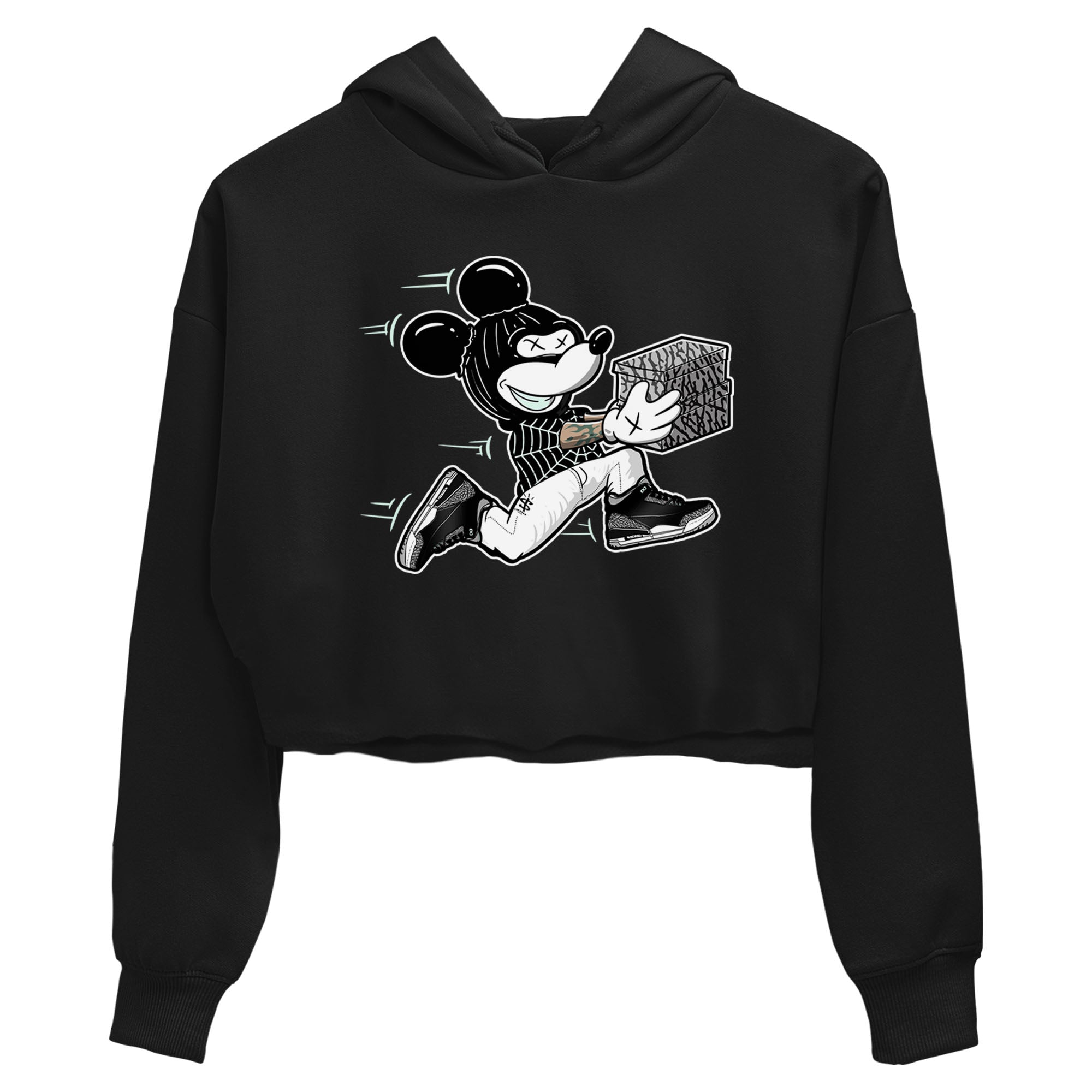 3s Green Glow shirt to match jordans Thief Mouse sneaker tees Air Jordan 3 Green Glow Drip Gear Zone Black 2 crop length shirt