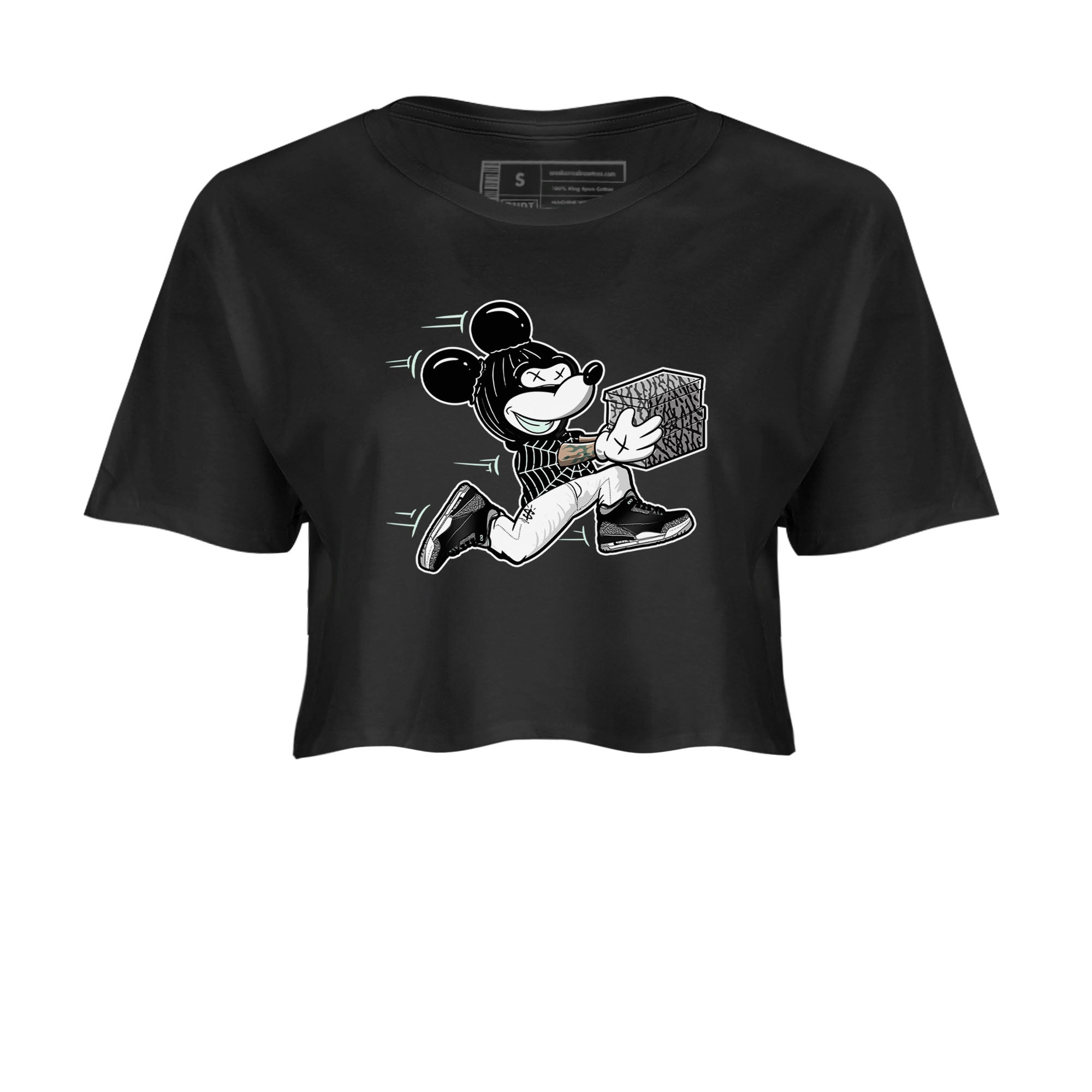 3s Green Glow shirt to match jordans Thief Mouse sneaker tees Air Jordan 3 Green Glow Drip Gear Zone Black 2 crop length shirt