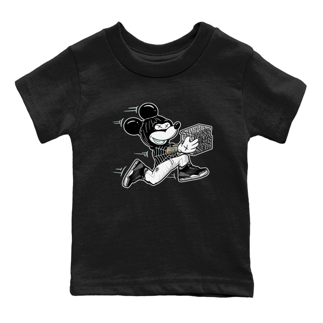 3s Green Glow shirt to match jordans Thief Mouse sneaker tees Air Jordan 3 Green Glow Drip Gear Zone baby toddler Black 2 cotton Shirt