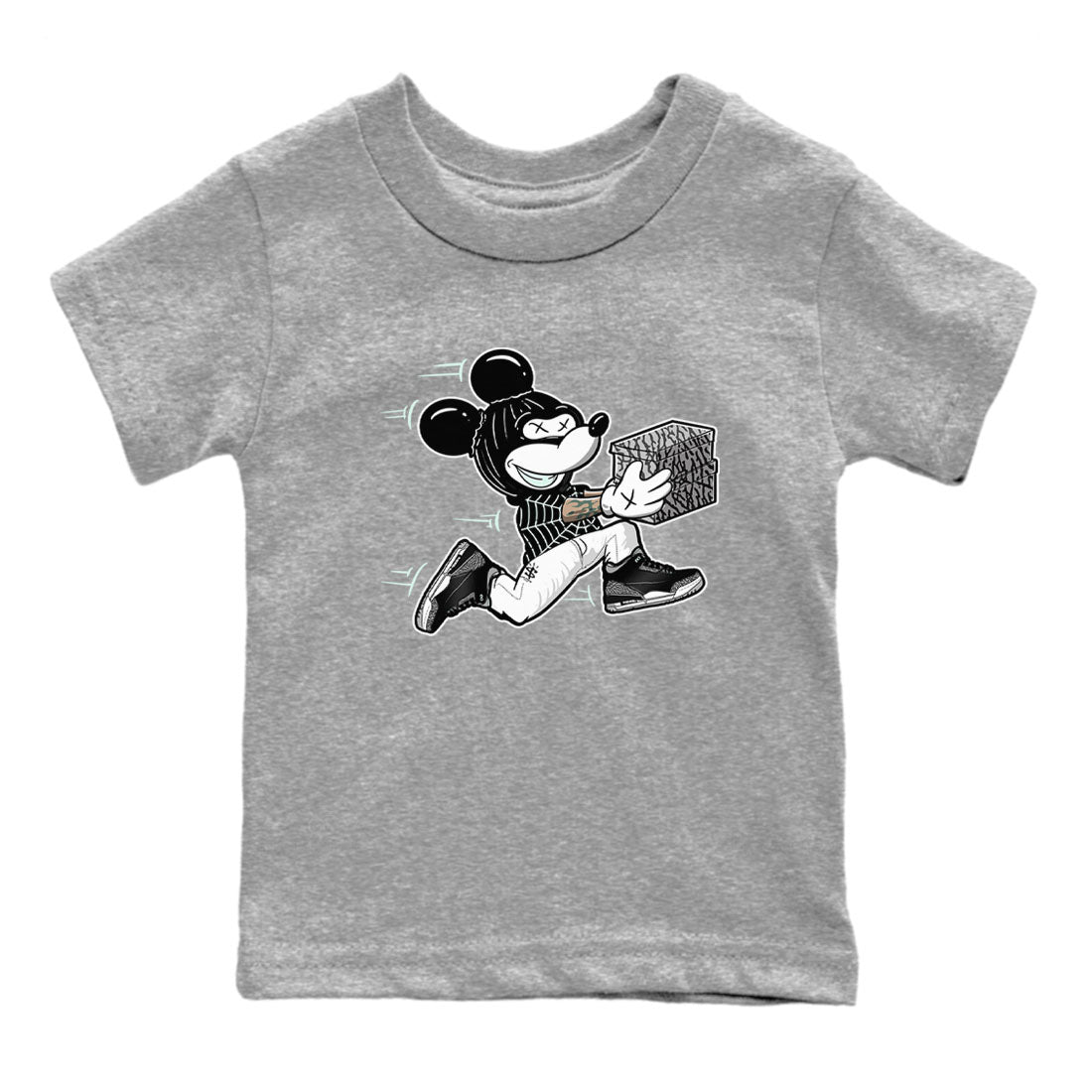 3s Green Glow shirt to match jordans Thief Mouse sneaker tees Air Jordan 3 Green Glow Drip Gear Zone baby toddler Heather Grey 2 cotton Shirt