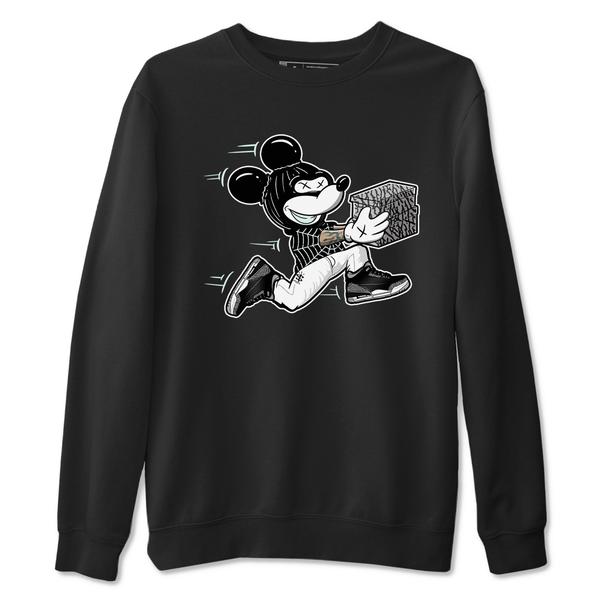 3s Green Glow shirt to match jordans Thief Mouse sneaker tees Air Jordan 3 Green Glow Drip Gear Zone unisex cotton Black 2 crew neck shirt