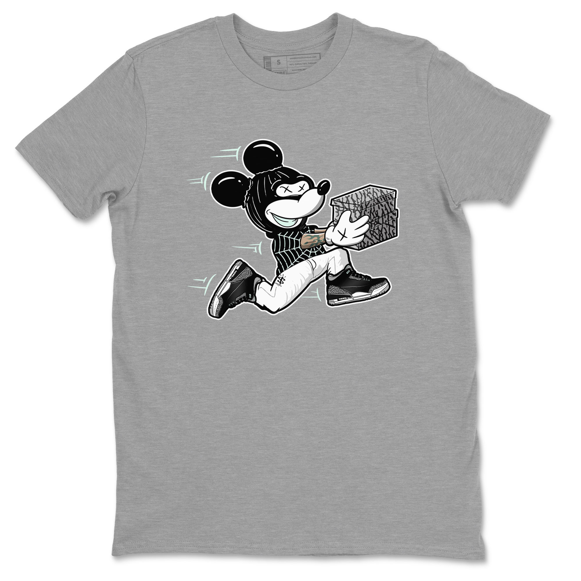 3s Green Glow shirt to match jordans Thief Mouse sneaker tees Air Jordan 3 Green Glow Drip Gear Zone unisex cotton Heather Grey 2 crew neck shirt