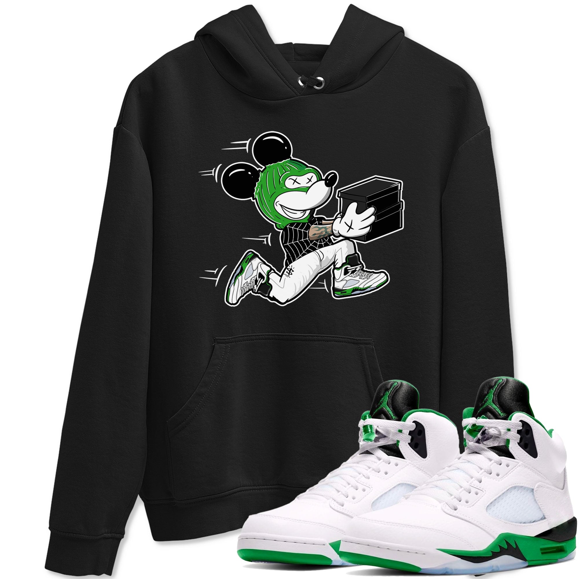 5s Lucky Green shirt to match jordans Thief Mouse sneaker tees Air Jordan 5 Lucky Green Drip Gear Zone Streetwear unisex cotton Black 1 crew neck shirt