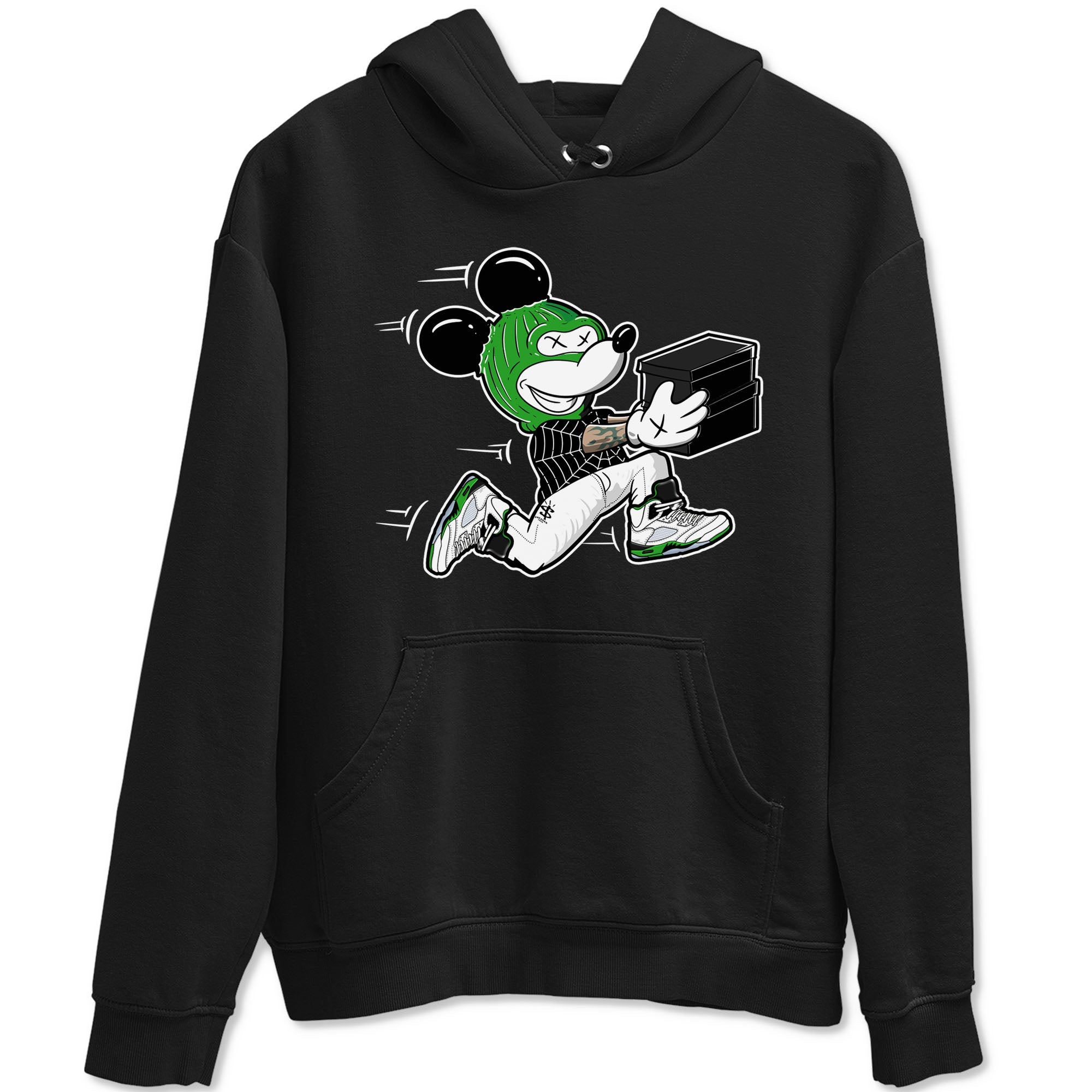 5s Lucky Green shirt to match jordans Thief Mouse sneaker tees Air Jordan 5 Lucky Green Drip Gear Zone Streetwear unisex cotton Black 2 crew neck shirt