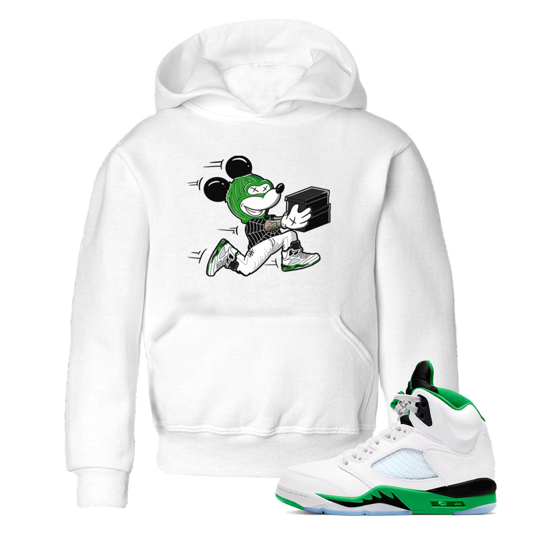5s Lucky Green shirt to match jordans Thief Mouse sneaker tees Air Jordan 5 Lucky Green Drip Gear Zone Streetwear baby toddler White 1 cotton Shirt