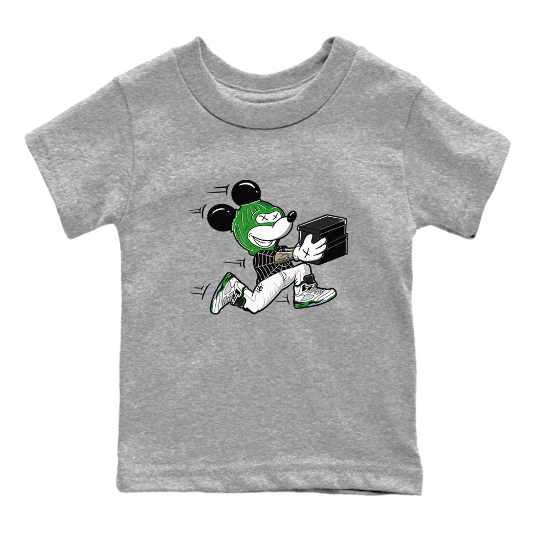5s Lucky Green shirt to match jordans Thief Mouse sneaker tees Air Jordan 5 Lucky Green Drip Gear Zone Streetwear baby toddler Heather Grey 2 cotton Shirt