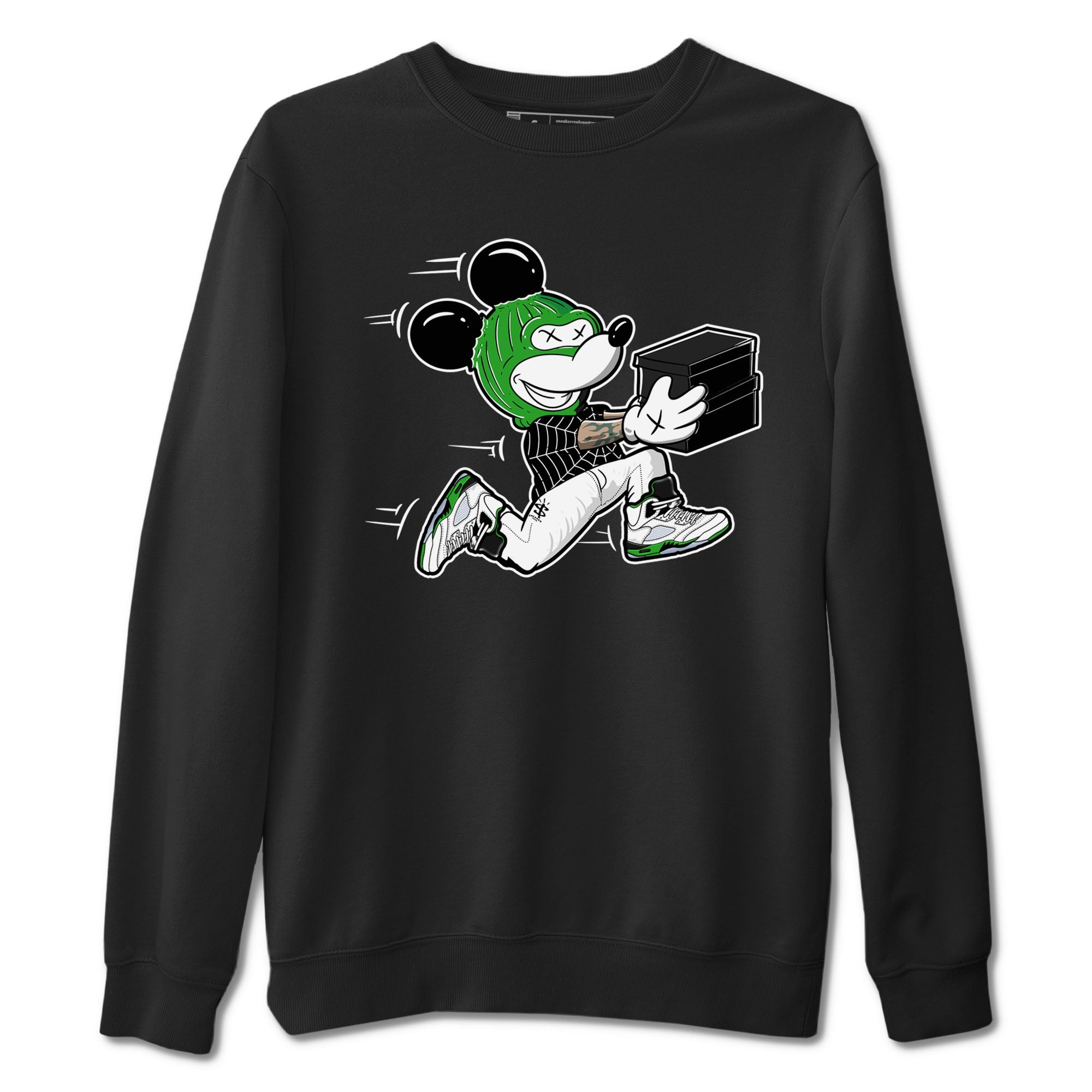 5s Lucky Green shirt to match jordans Thief Mouse sneaker tees Air Jordan 5 Lucky Green Drip Gear Zone Streetwear unisex cotton Black 2 crew neck shirt