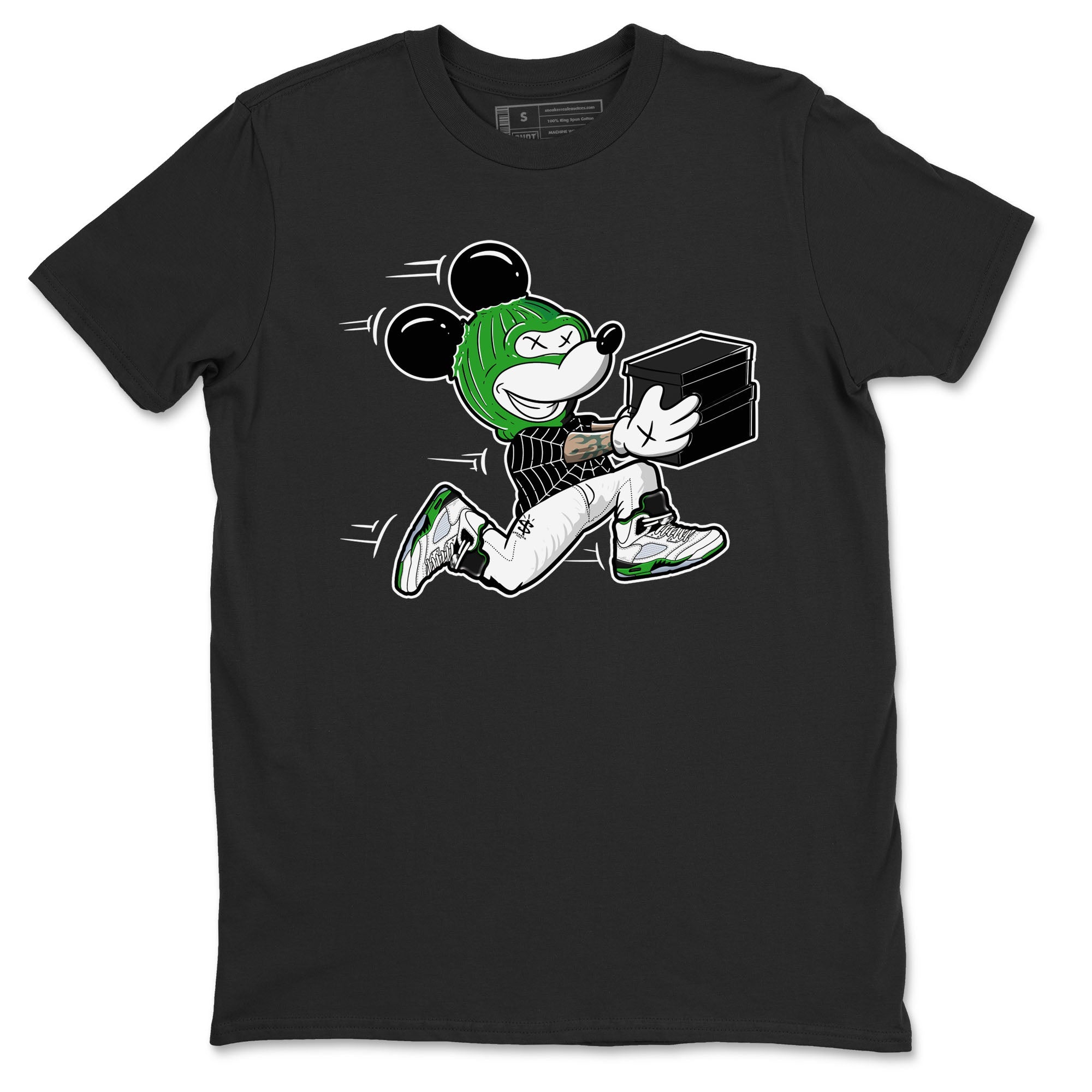5s Lucky Green shirt to match jordans Thief Mouse sneaker tees Air Jordan 5 Lucky Green Drip Gear Zone Streetwear unisex cotton Black 2 crew neck shirt