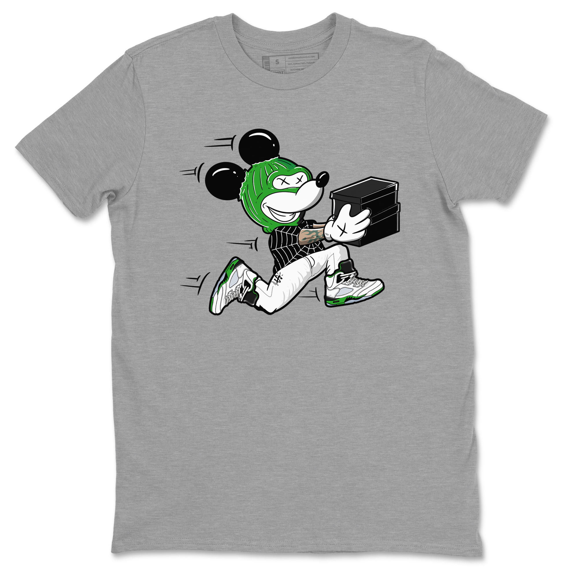 5s Lucky Green shirt to match jordans Thief Mouse sneaker tees Air Jordan 5 Lucky Green Drip Gear Zone Streetwear unisex cotton Heather Grey 2 crew neck shirt