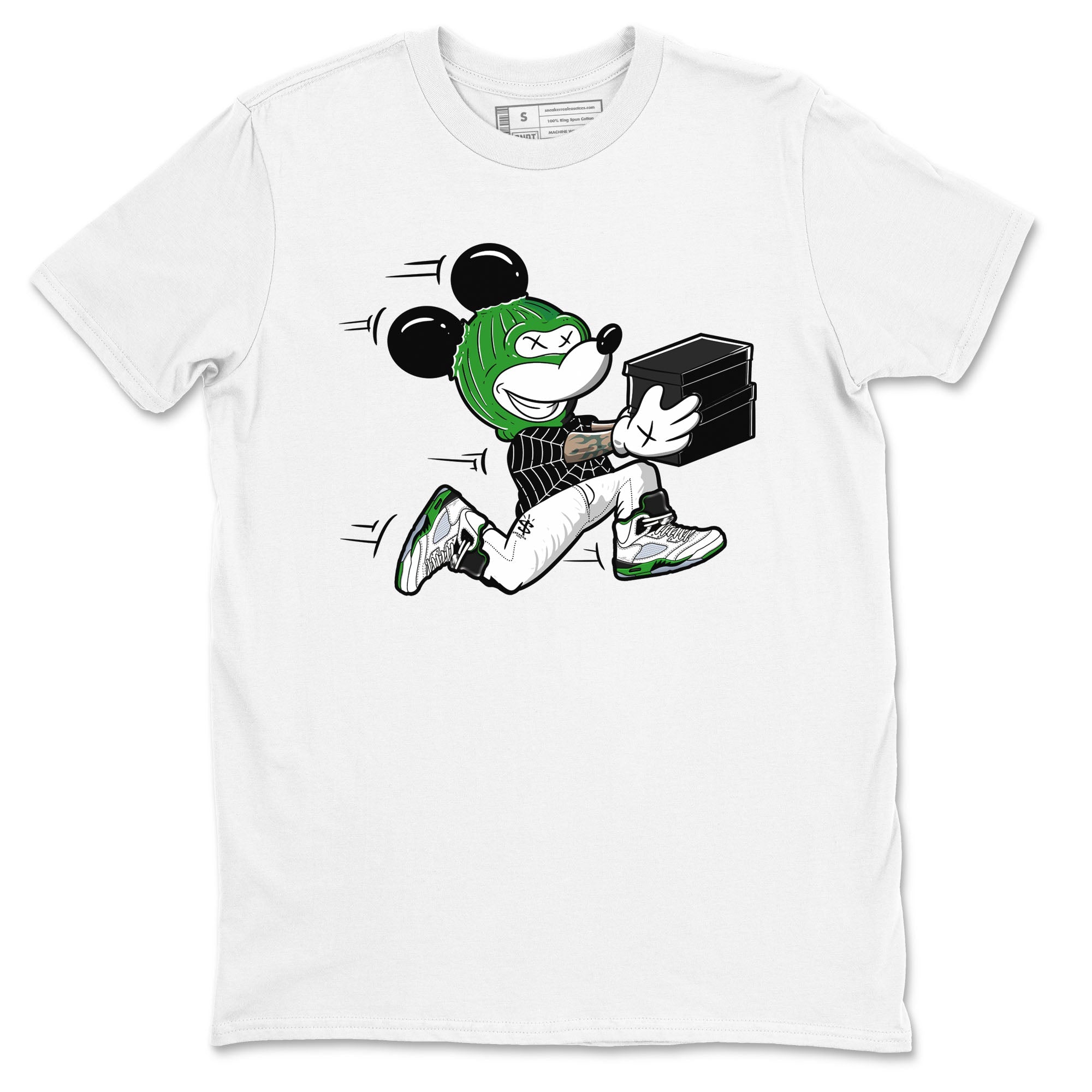 5s Lucky Green shirt to match jordans Thief Mouse sneaker tees Air Jordan 5 Lucky Green Drip Gear Zone Streetwear unisex cotton White 2 crew neck shirt