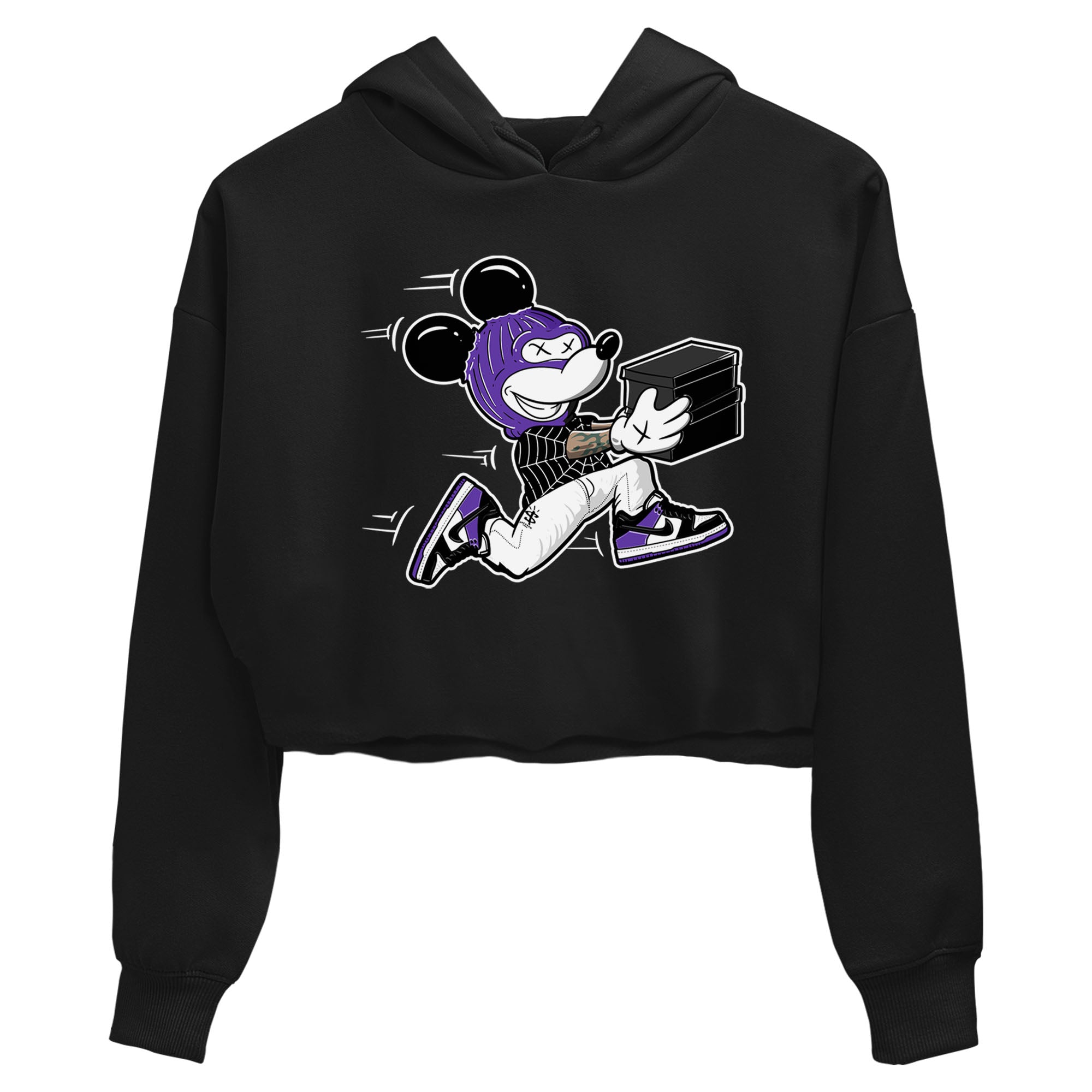Nike SB Dunk Low Court Purple Shirt To Match Jordans Thief Mouse Streetwear Fashion Dunk Low Court Purple Drip Gear Zone Black 2 Women's Crop Tee