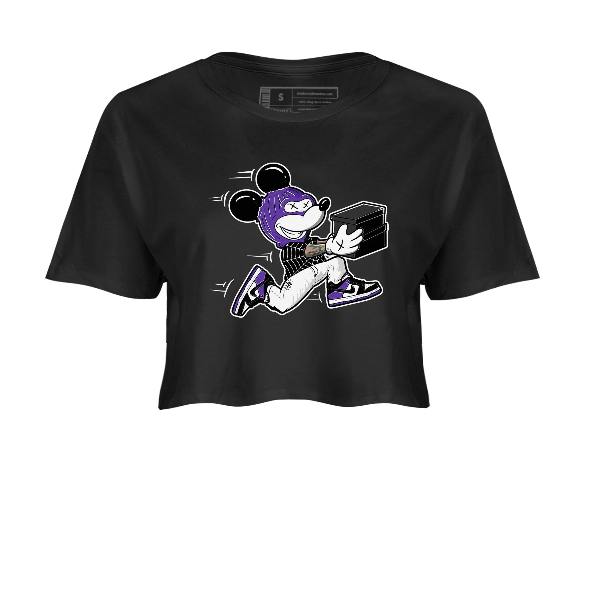 Nike SB Dunk Low Court Purple Shirt To Match Jordans Thief Mouse Streetwear Fashion Dunk Low Court Purple Drip Gear Zone Black 2 Women's Crop Tee