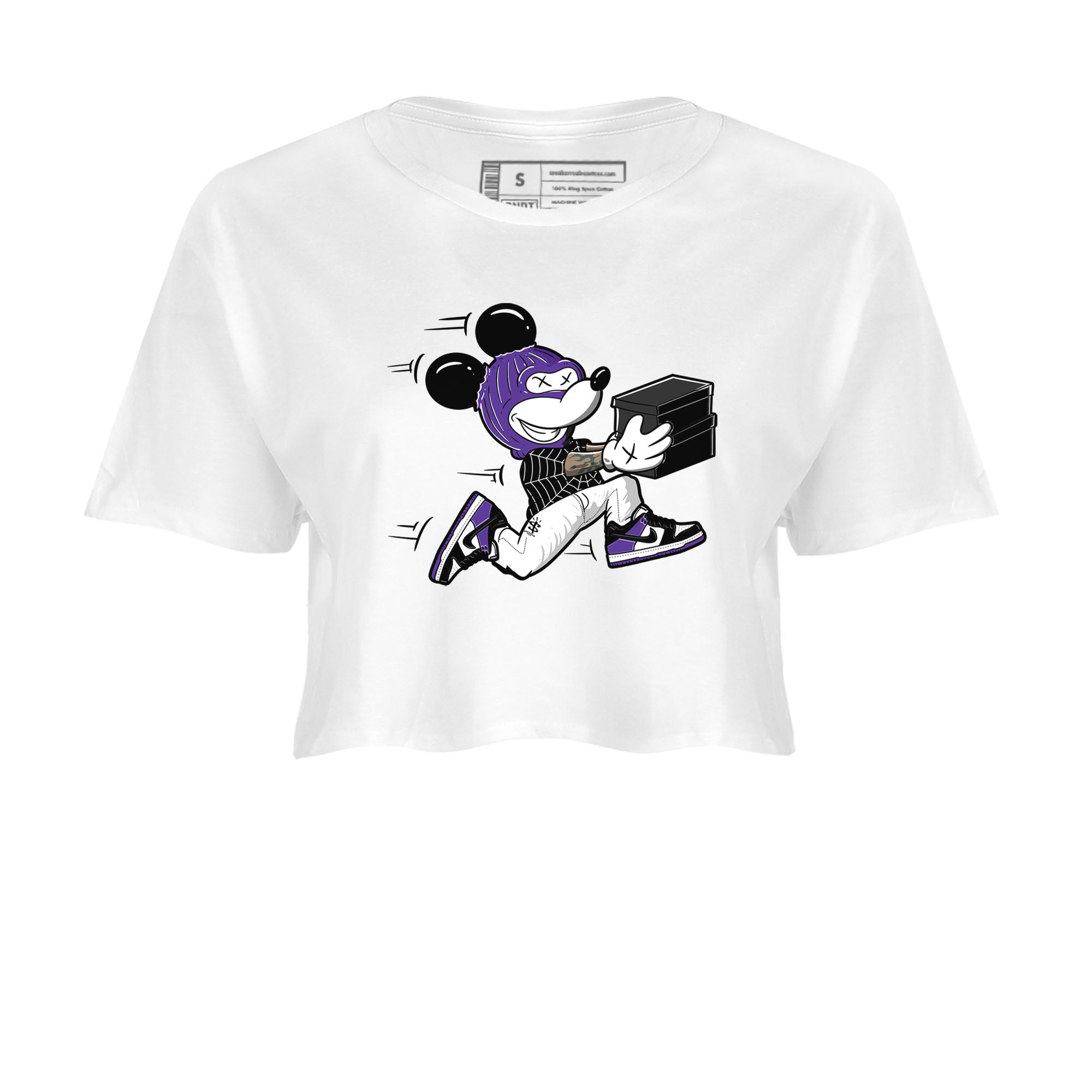Nike SB Dunk Low Court Purple Shirt To Match Jordans Thief Mouse Streetwear Fashion Dunk Low Court Purple Drip Gear Zone White 2 Women's Crop Tee