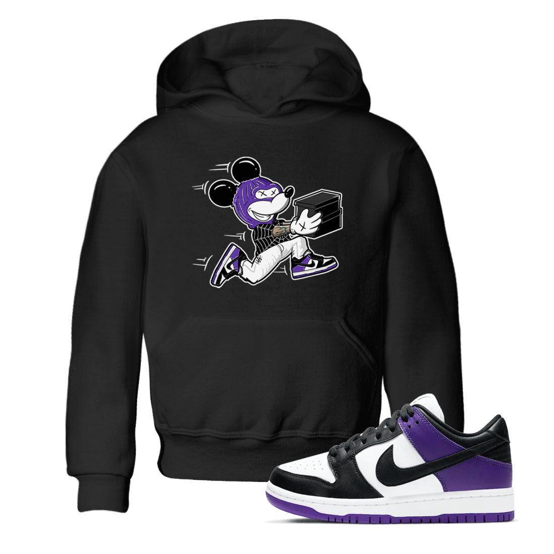 Nike SB Dunk Low Court Purple Shirt To Match Jordans Thief Mouse Streetwear Fashion Dunk Low Court Purple Drip Gear Zone baby toddler Black 1 cotton Shirt