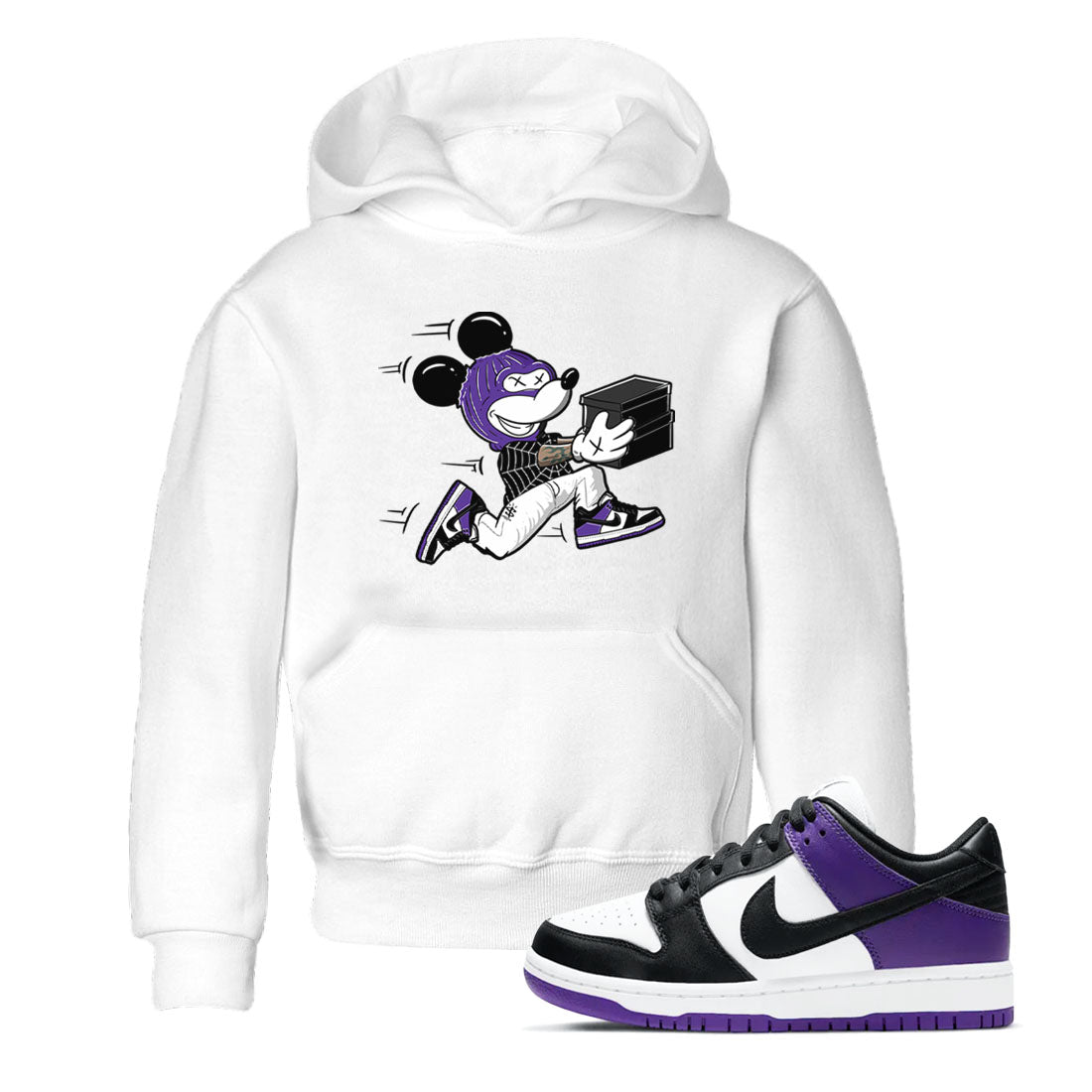 Nike SB Dunk Low Court Purple Shirt To Match Jordans Thief Mouse Streetwear Fashion Dunk Low Court Purple Drip Gear Zone baby toddler White 1 cotton Shirt