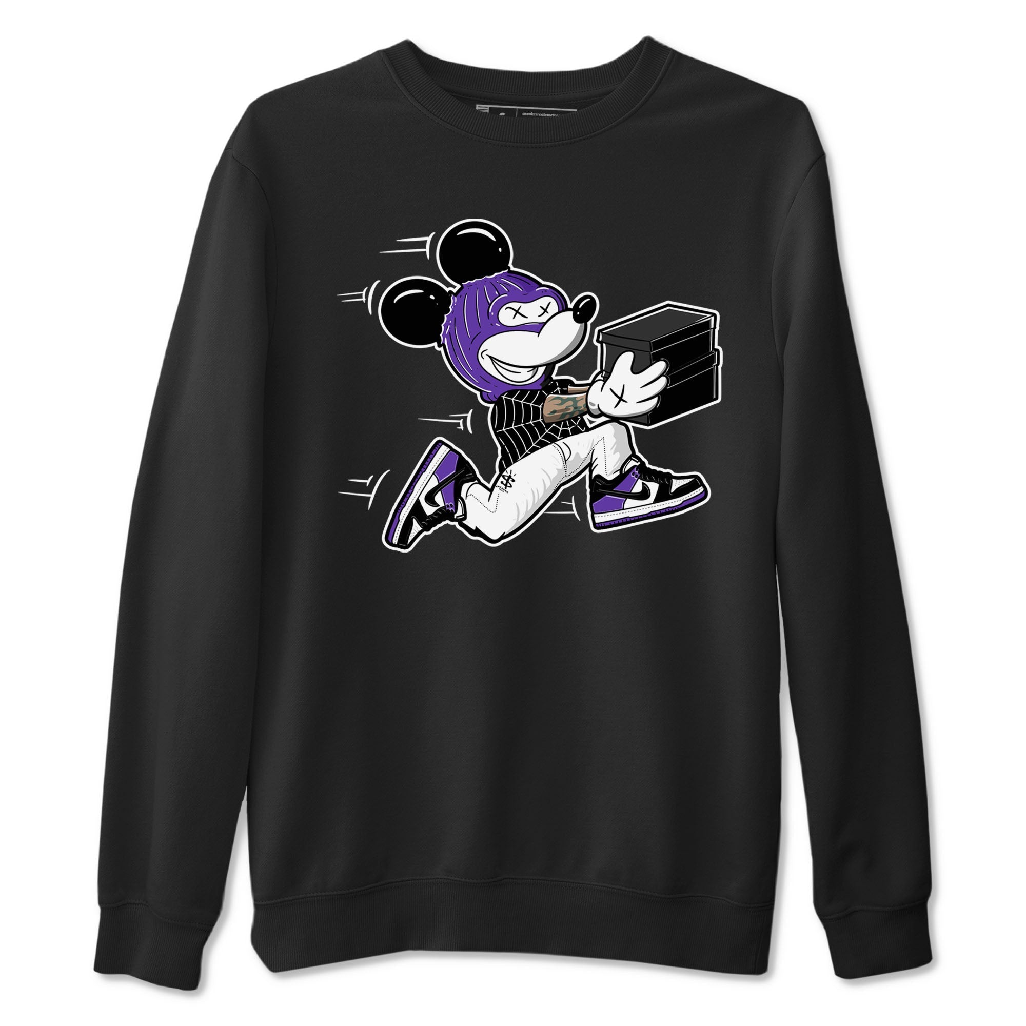Nike SB Dunk Low Court Purple Shirt To Match Jordans Thief Mouse Streetwear Fashion Dunk Low Court Purple Drip Gear Zone unisex crew neck t-shirt Black 2 crew neck shirt