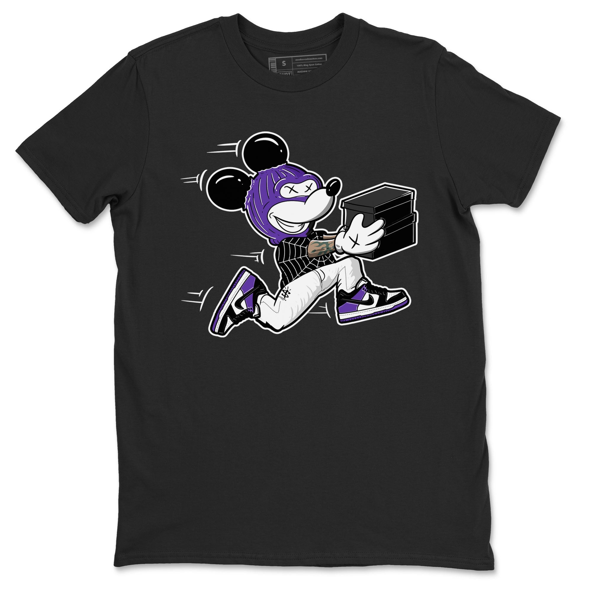 Nike SB Dunk Low Court Purple Shirt To Match Jordans Thief Mouse Streetwear Fashion Dunk Low Court Purple Drip Gear Zone unisex crew neck t-shirt Black 2 crew neck shirt