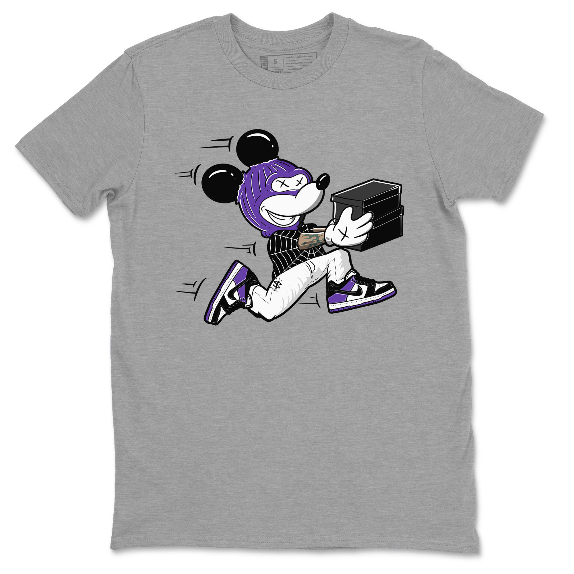 Nike SB Dunk Low Court Purple Shirt To Match Jordans Thief Mouse Streetwear Fashion Dunk Low Court Purple Drip Gear Zone unisex crew neck t-shirt Heather Grey 2 crew neck shirt